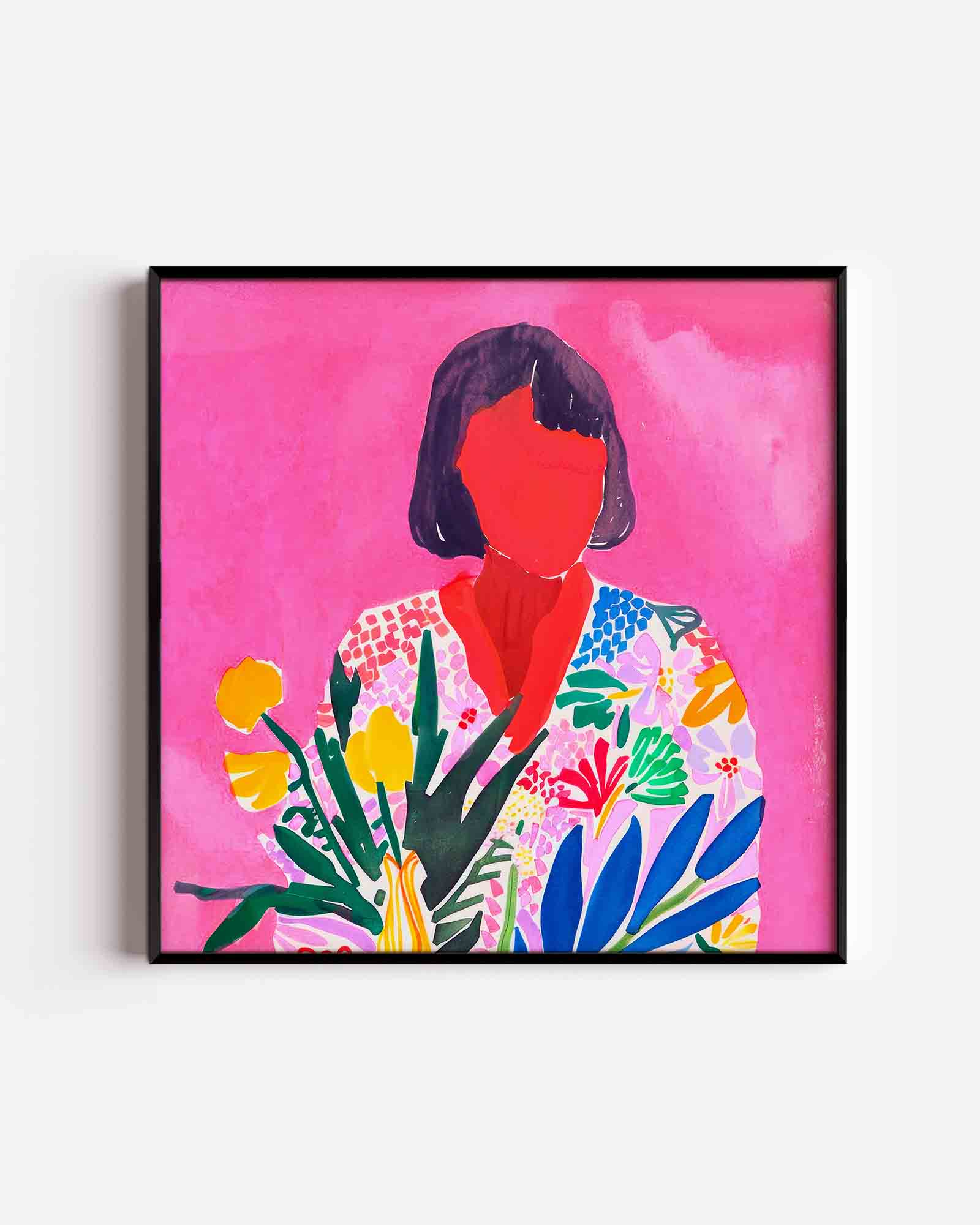 Vrouw met bloemen Poster
