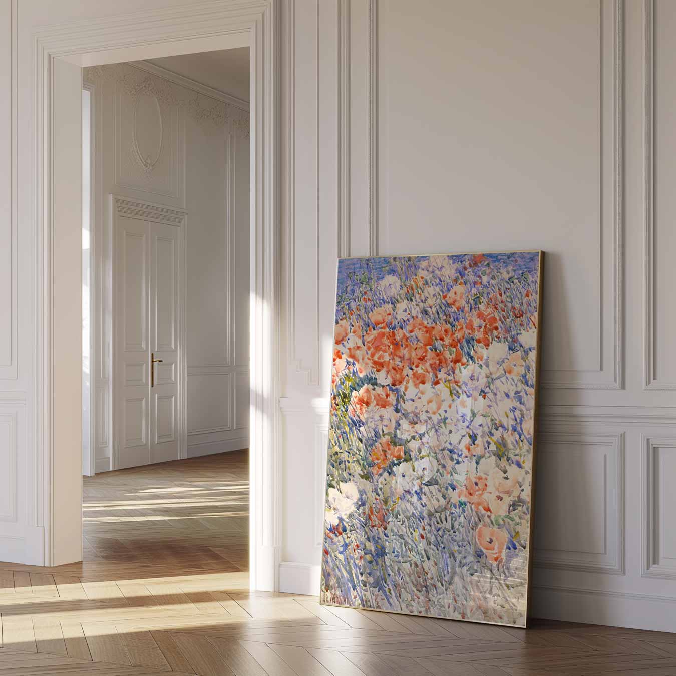 Bloemenveld in Impressionistische Stijl Poster-WallArtistic