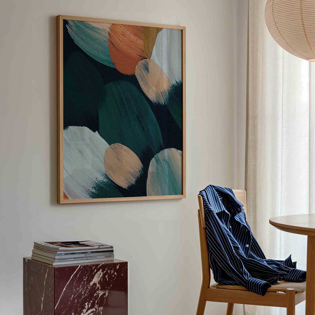 Abstracte penseelstreken Poster