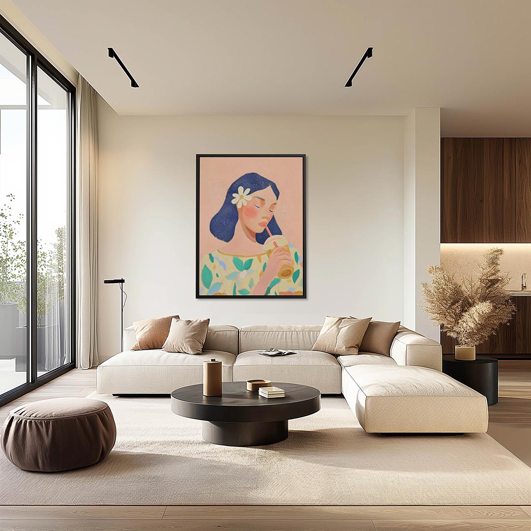 Dromerige vrouw Kunstwerk