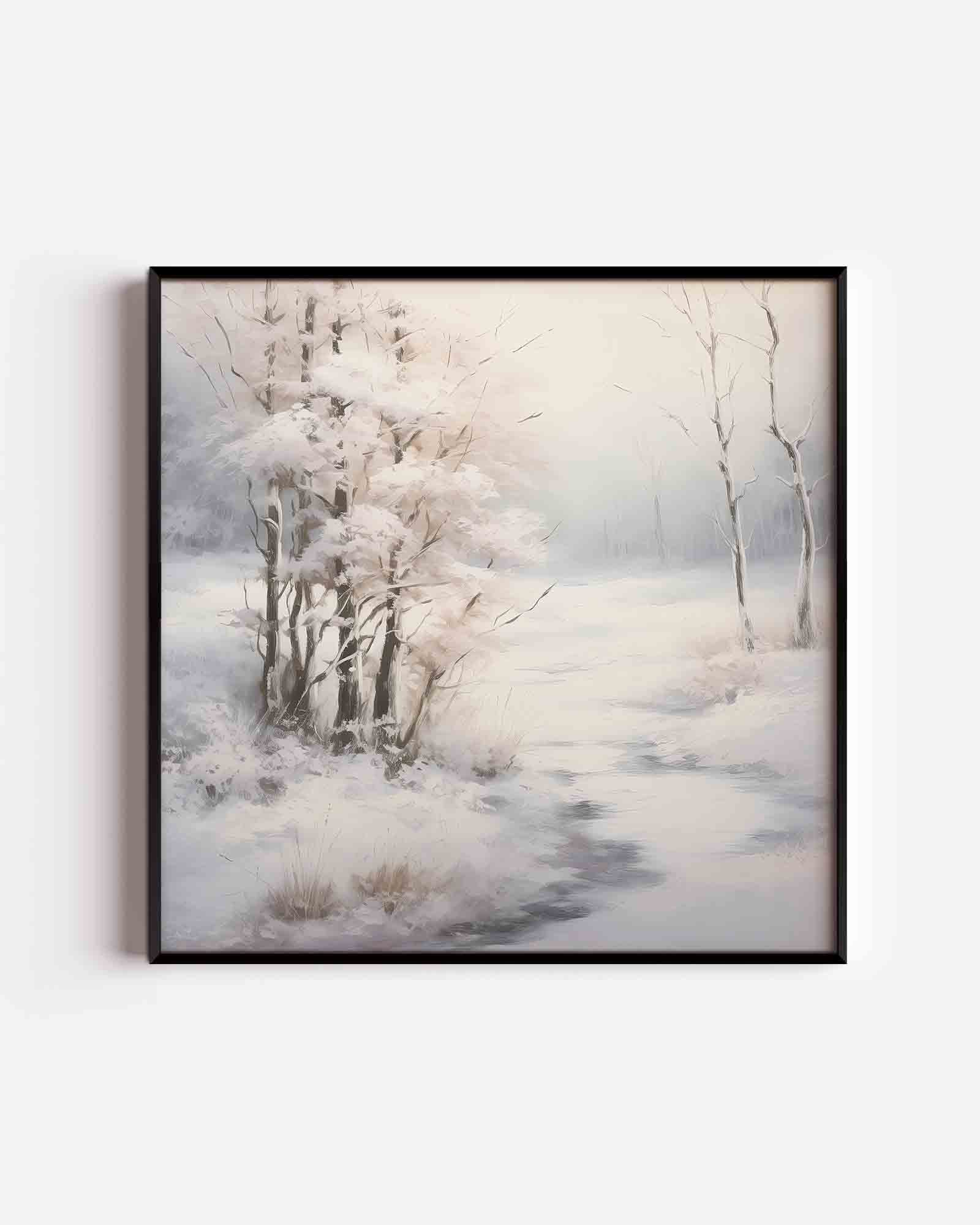 Winterlandschap met bomen Poster