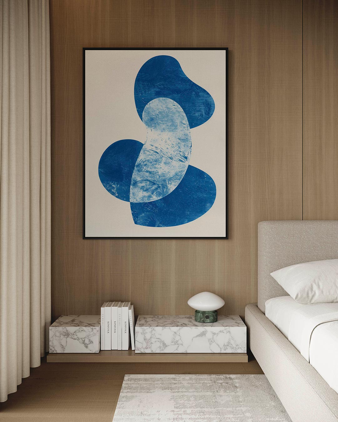 Organische blauwe vormen Kunstwerk