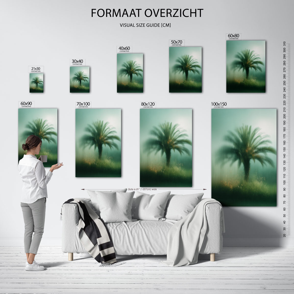 Palmboom in mist Poster