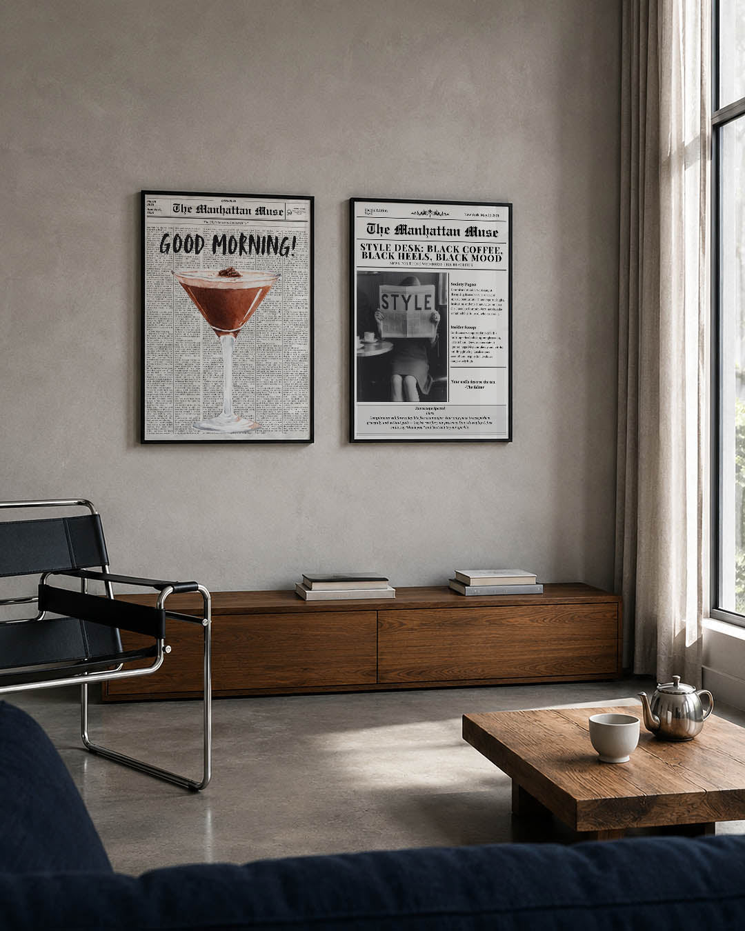 Koffie en krant Posterset