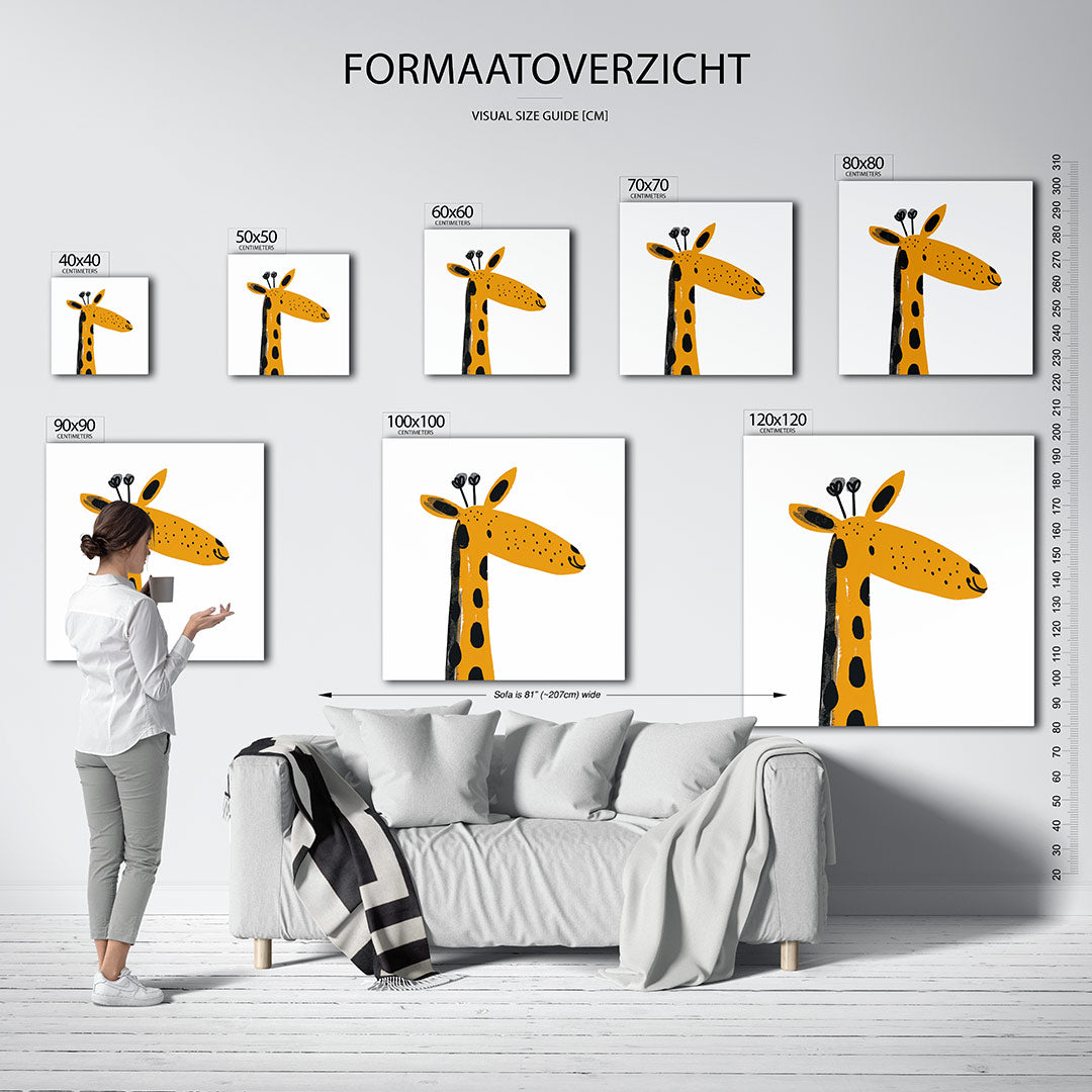 Vrolijke giraffe illustratie Kunstwerk