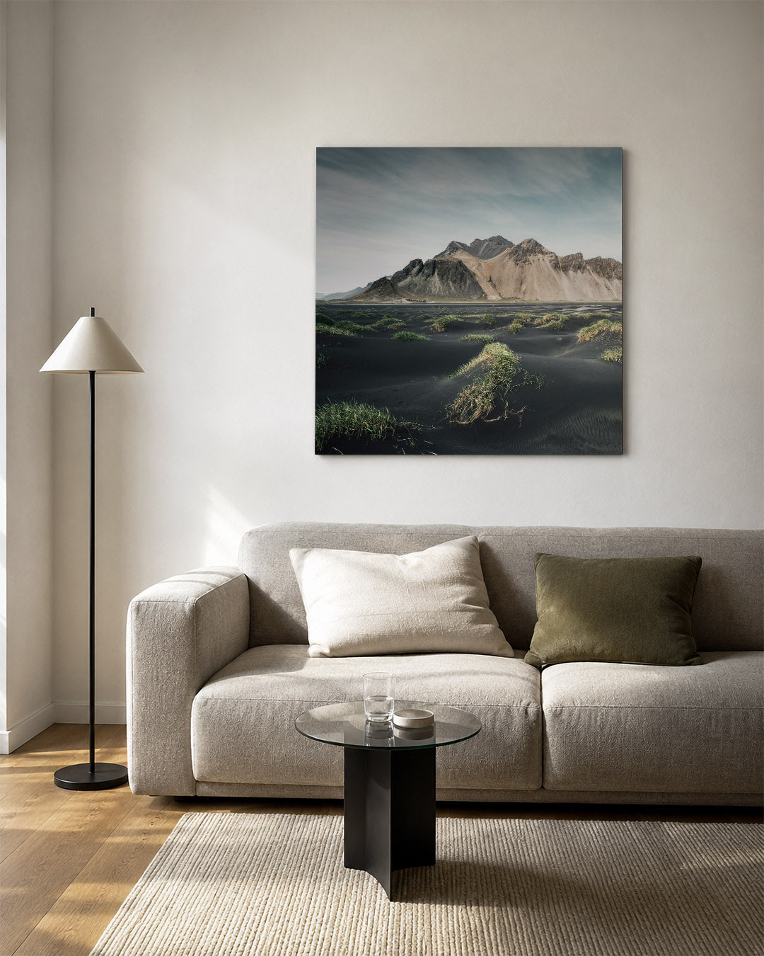 Berglandschap met gras Kunstwerk