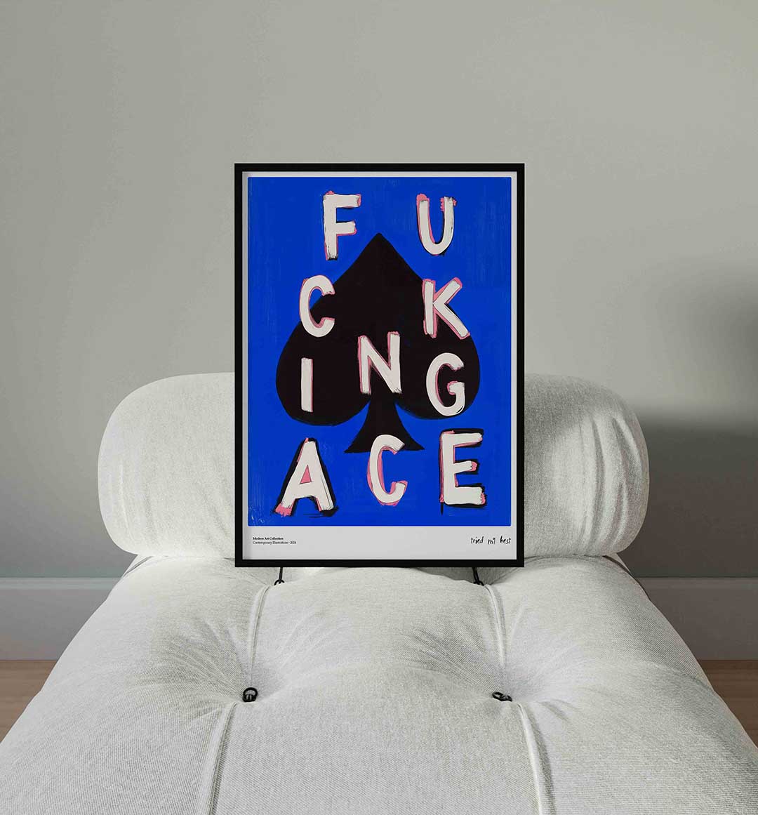 Speelkaart met letters Poster