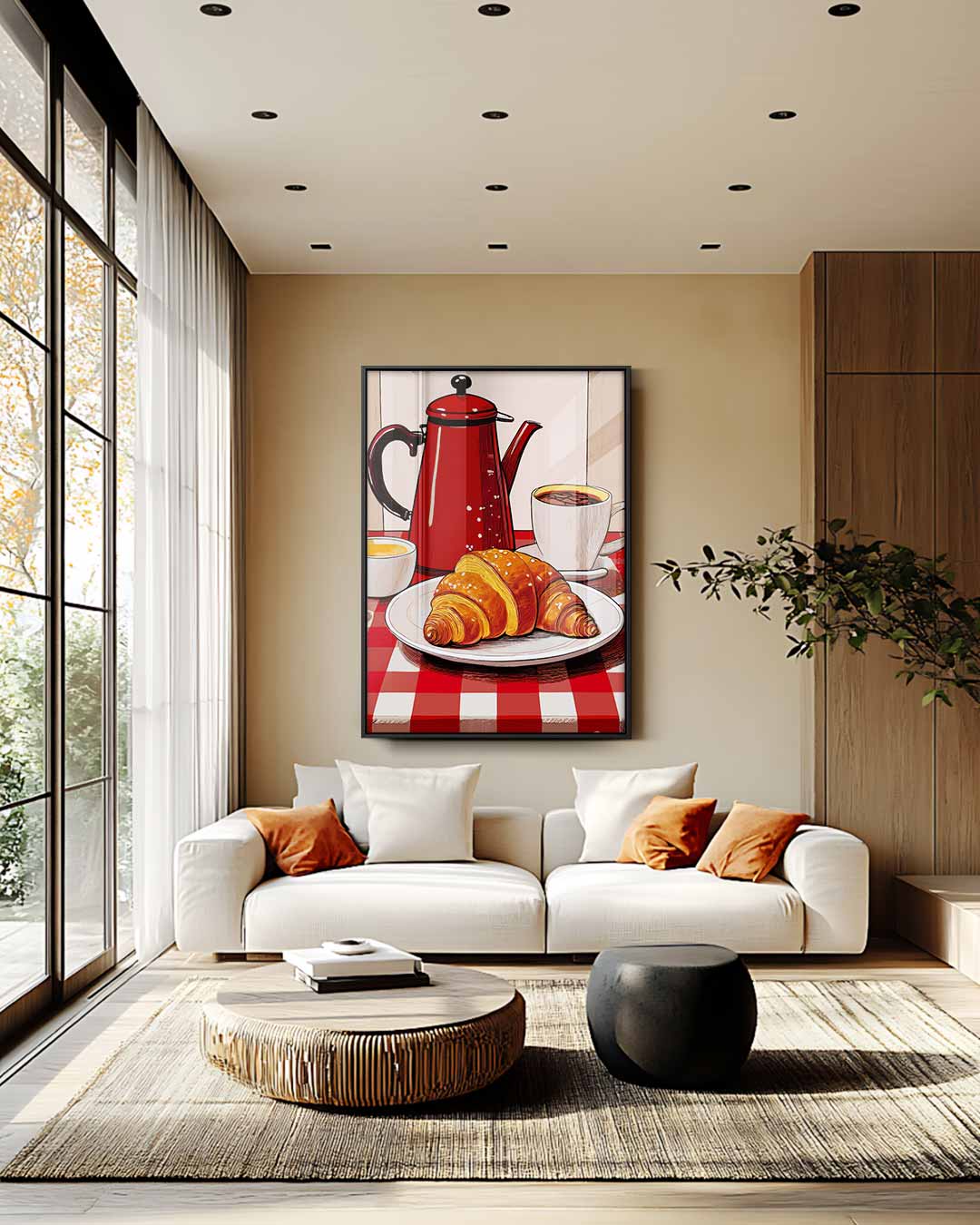 Heerlijke Franse Ontbijtsfeer Kunstwerk-canvas-dibond-plexiglas-wanddecoratie-WallArtistic