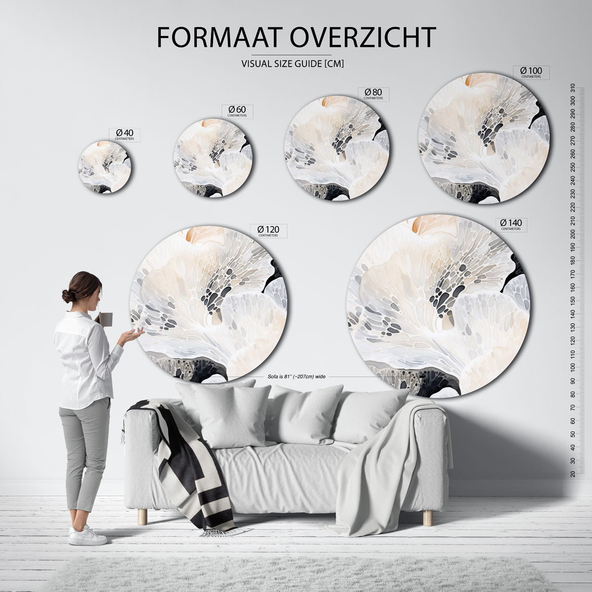 Organische vormen Muurcirkel