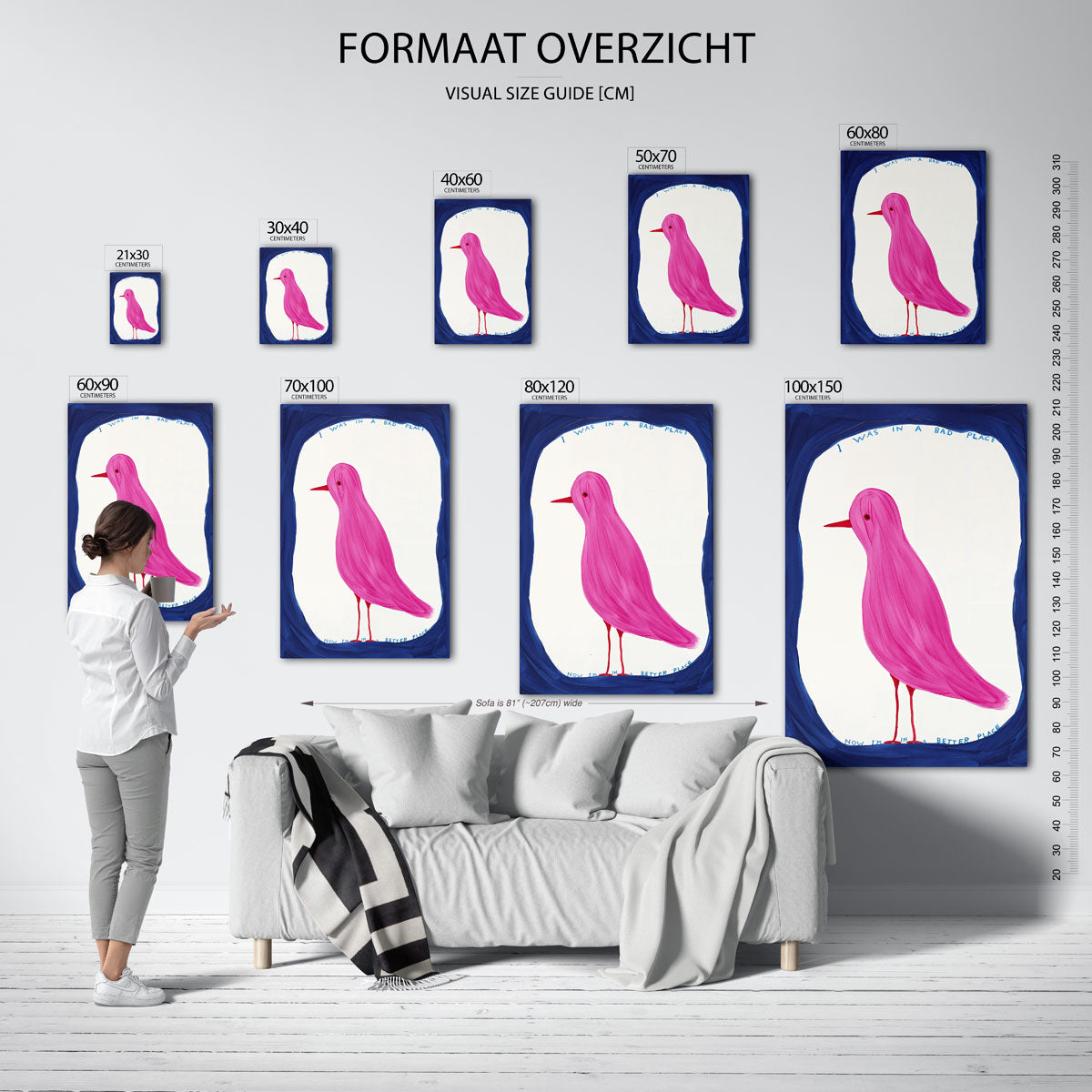 Roze vogel Poster