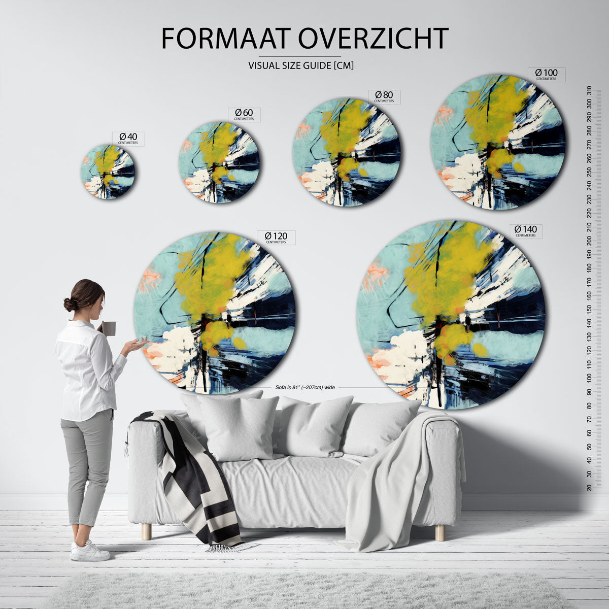 Abstracte vormen Muurcirkel