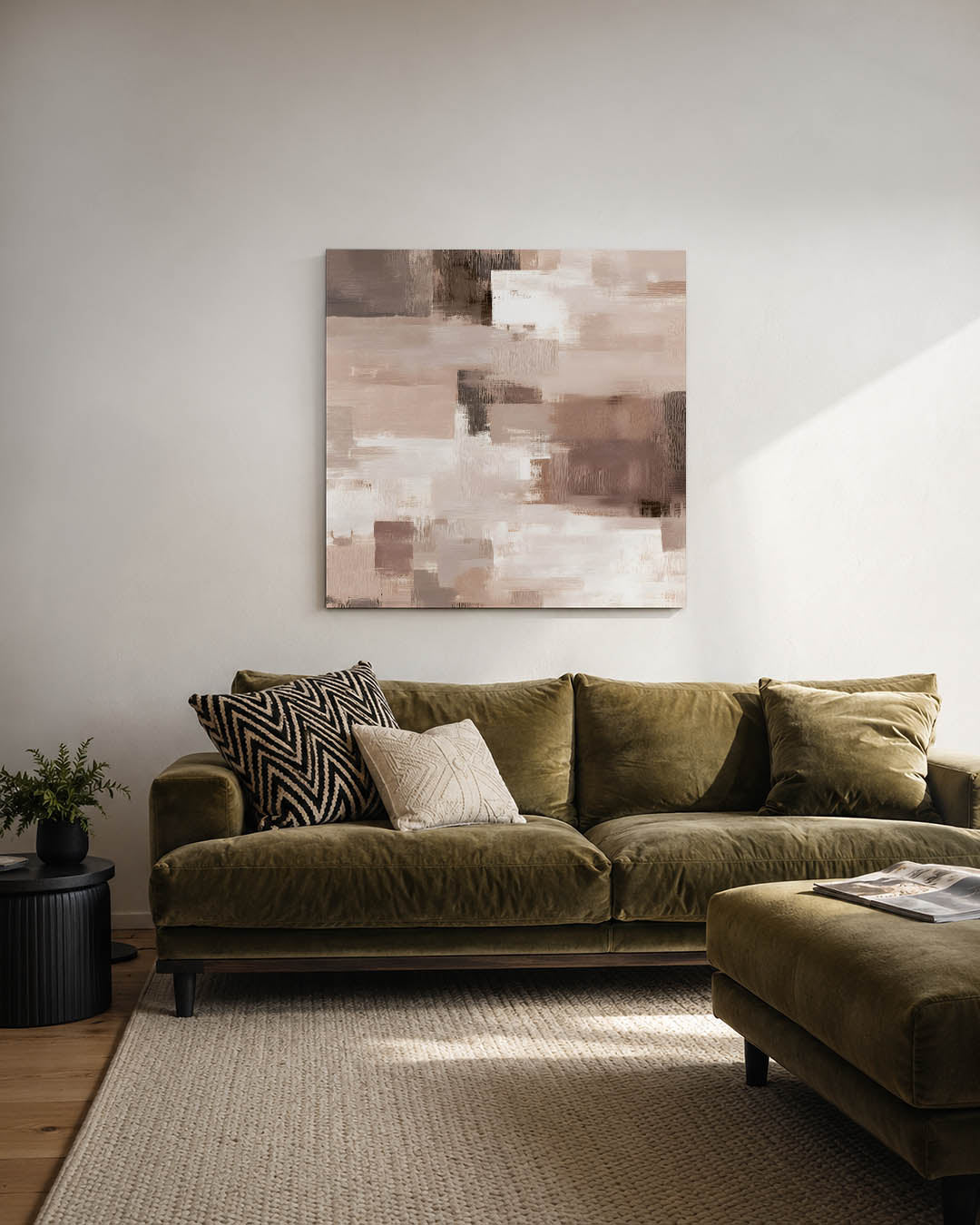 Zachte aardetinten compositie Kunstwerk