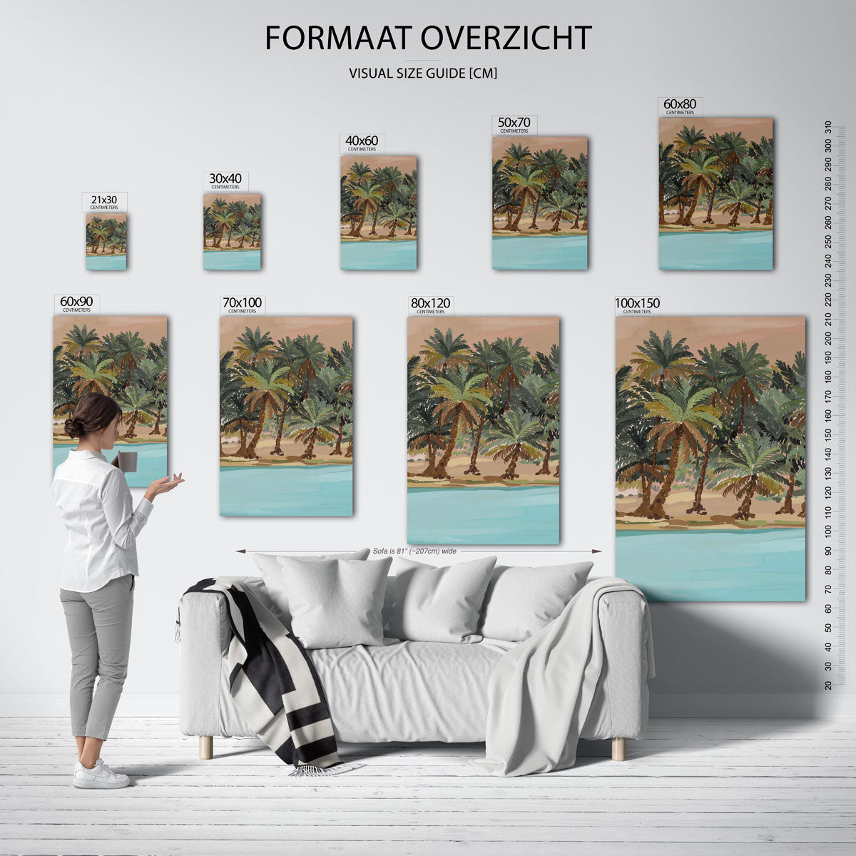 Palmbomen en water Poster