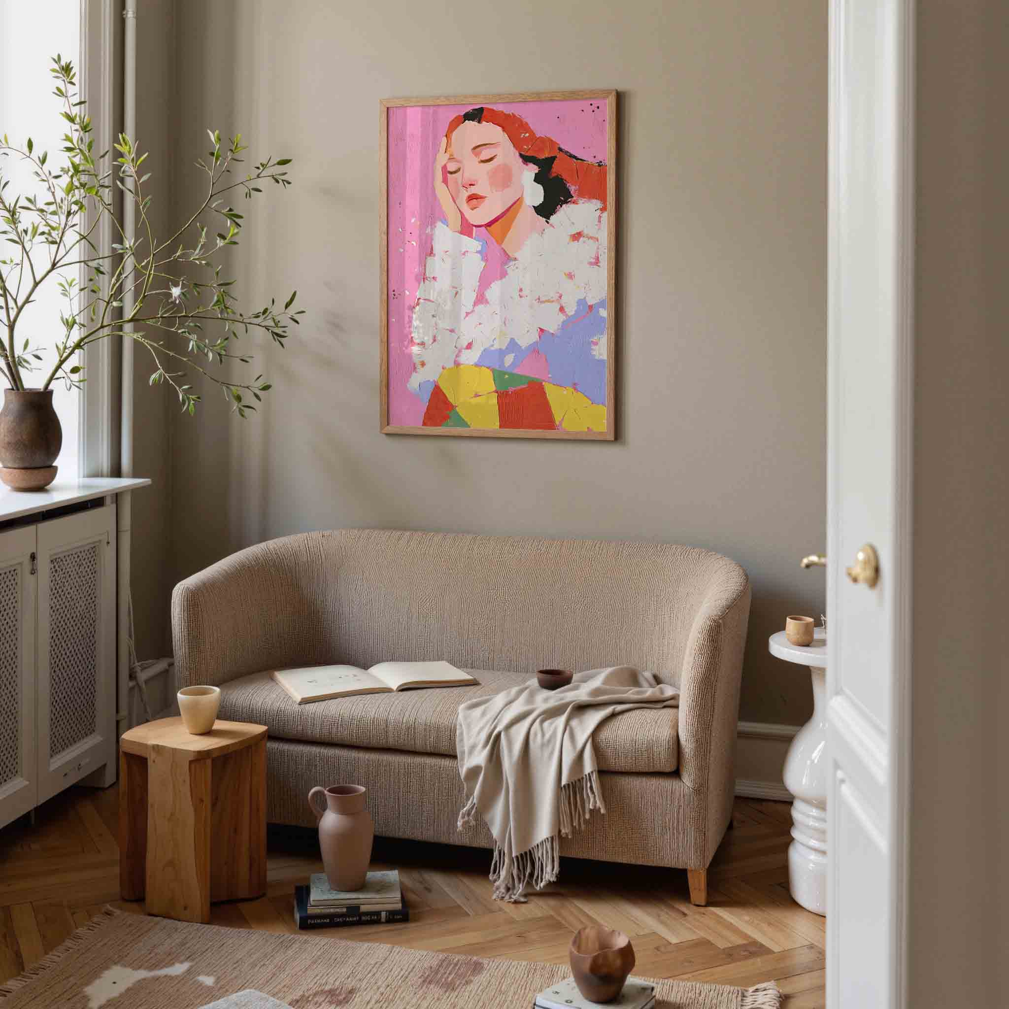 Vrouw met gesloten ogen Poster
