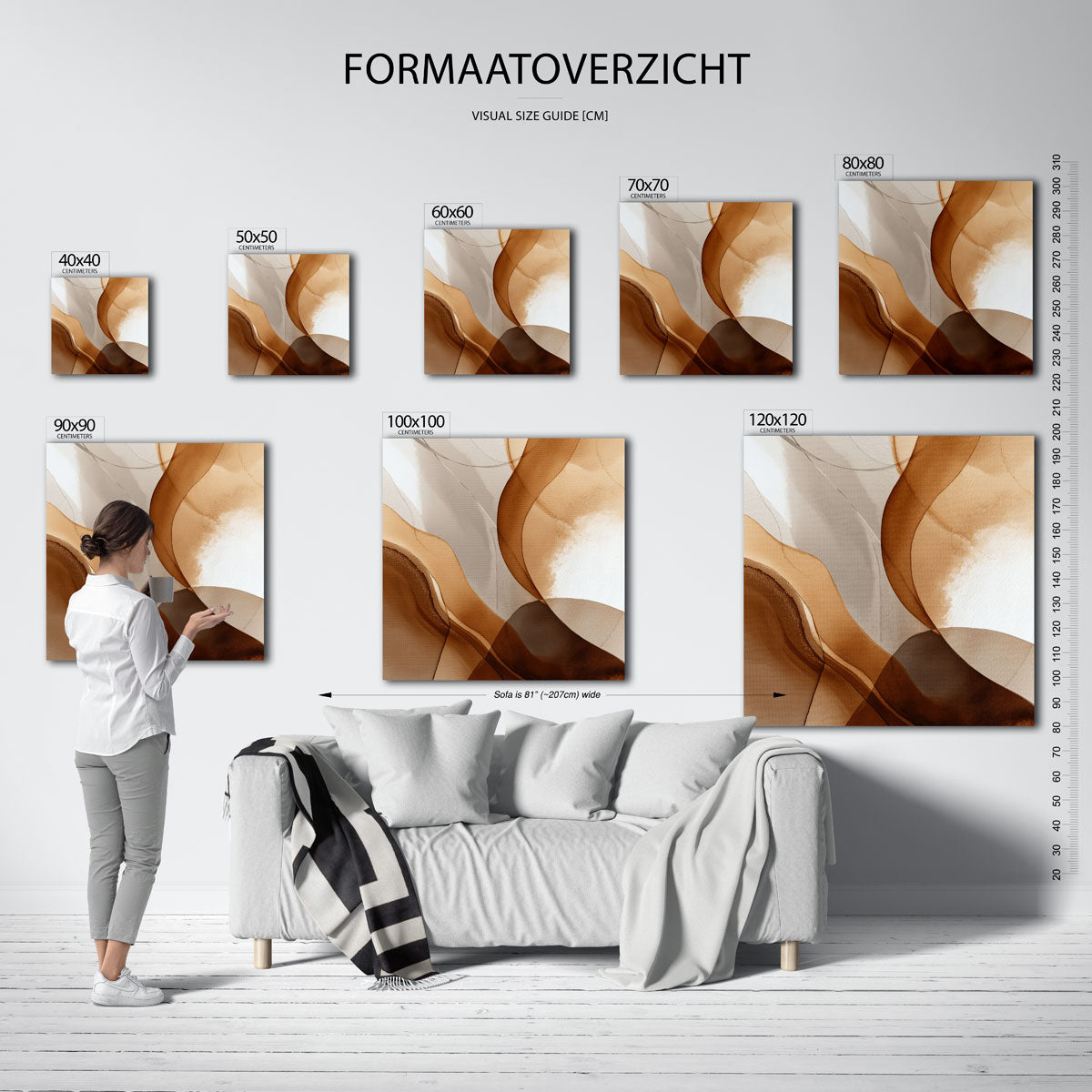 Abstracte bruine vormen Poster