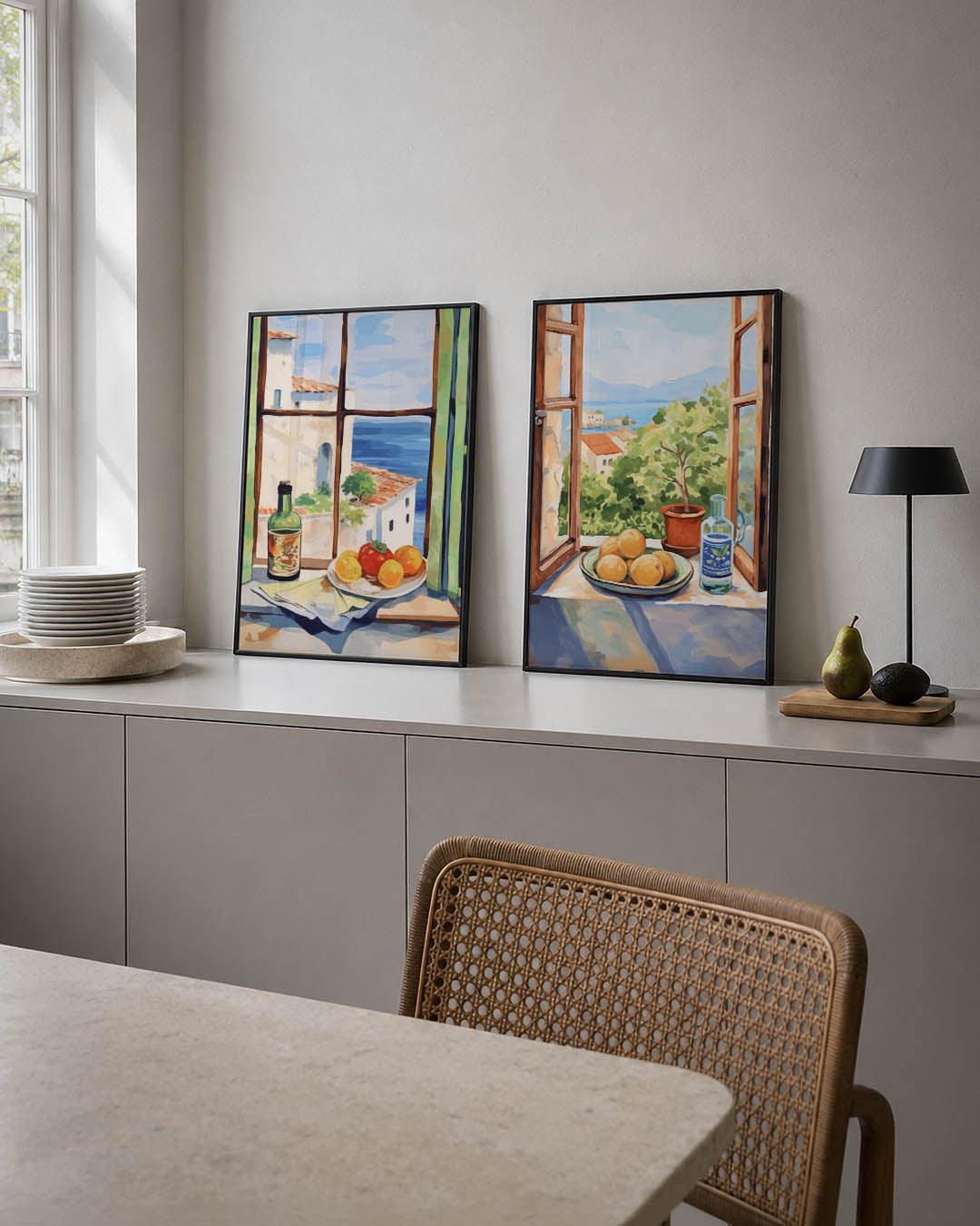 Vensterzicht en kleuren Posterset