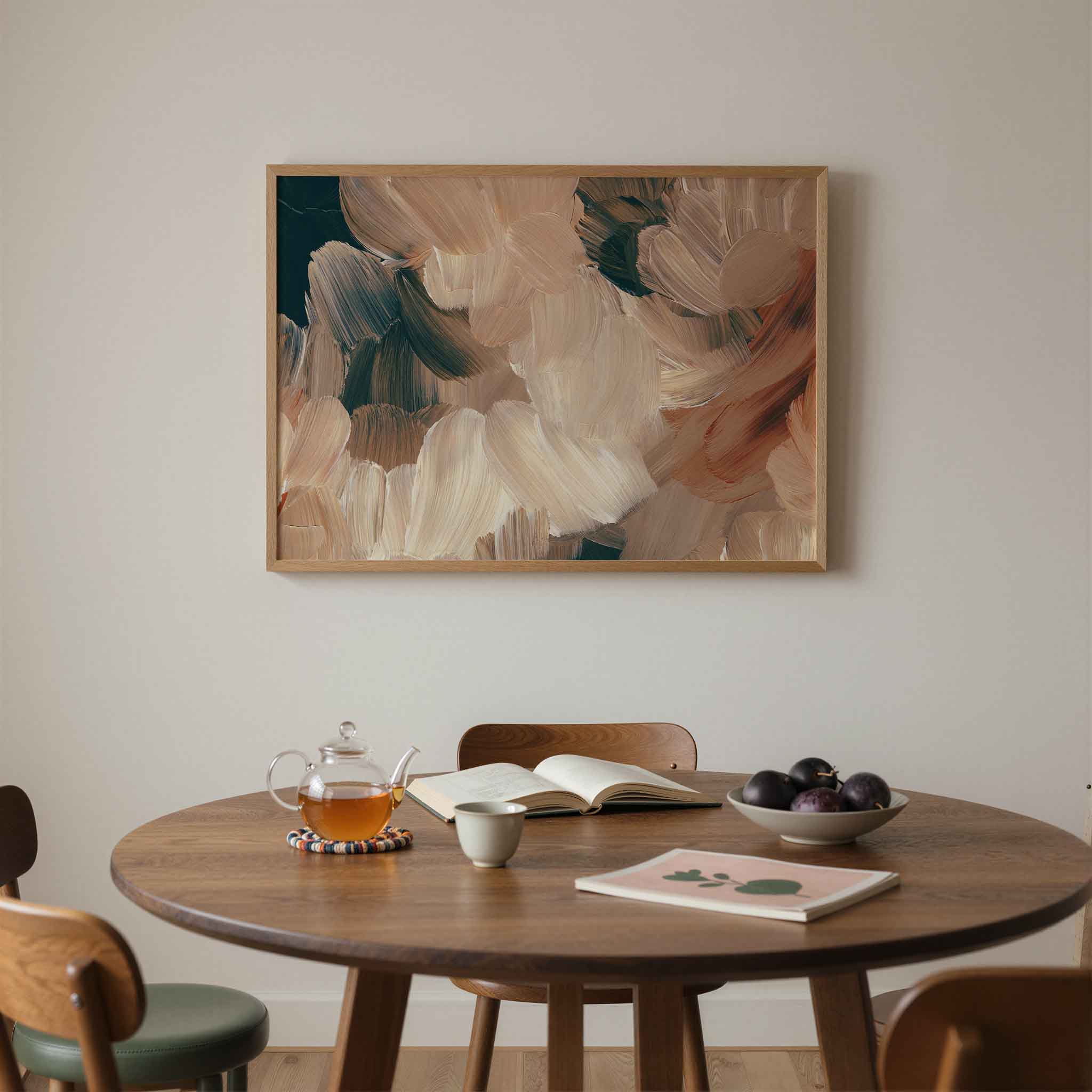 Abstracte penseelstreken Poster