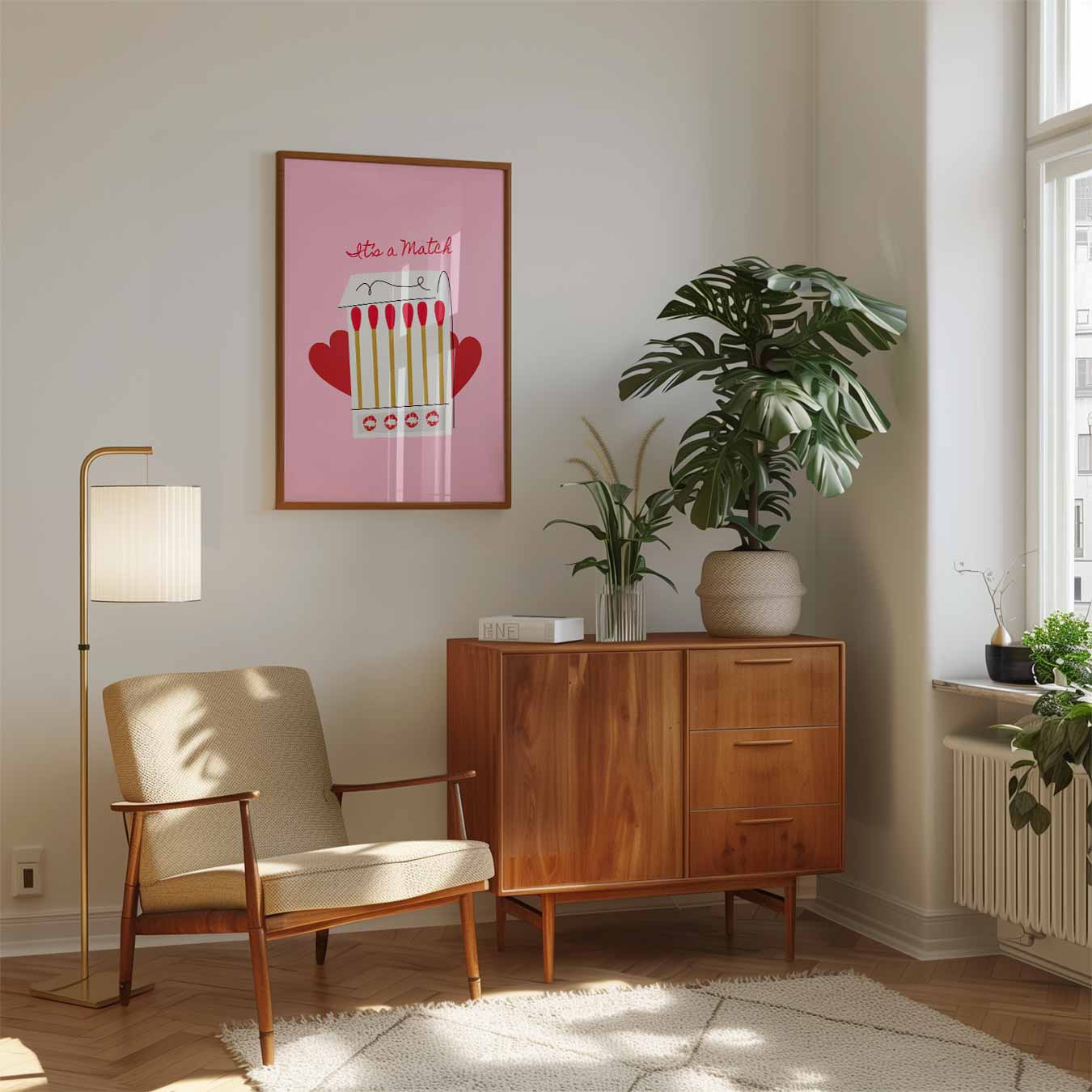 It's a Match Retro Stijl Poster-WallArtistic