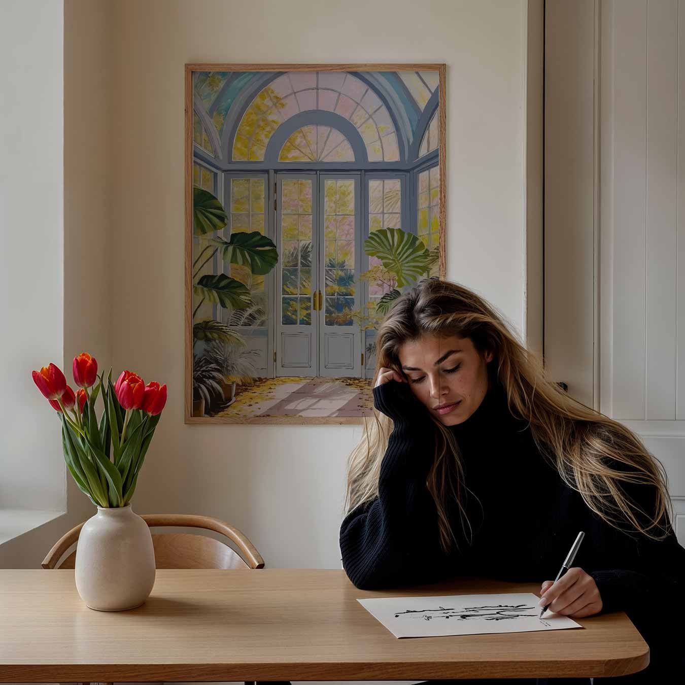 Dromerige Serre Met Planten Poster-WallArtistic