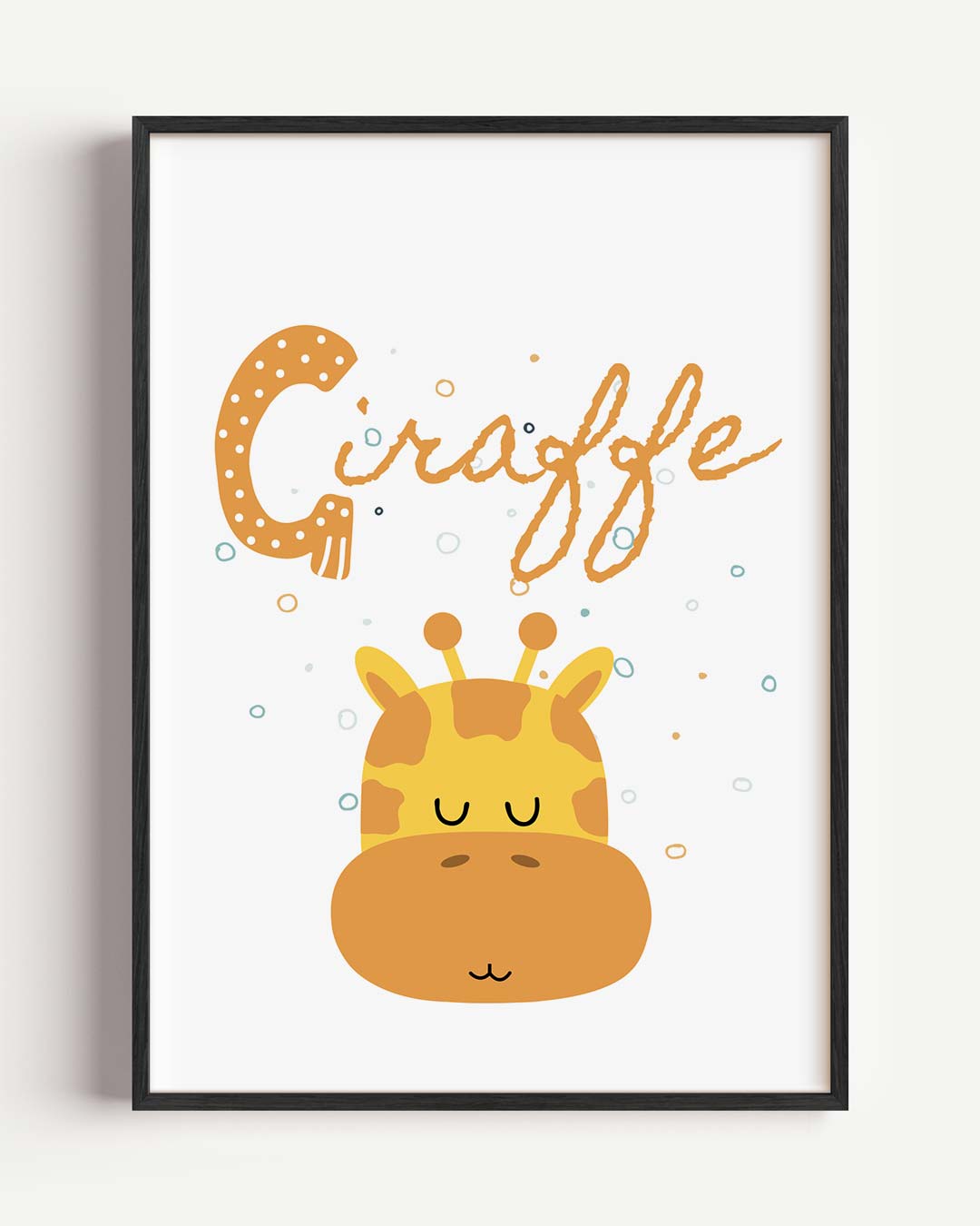 Schattige Giraffe Kinderkamer Poster-WallArtistic