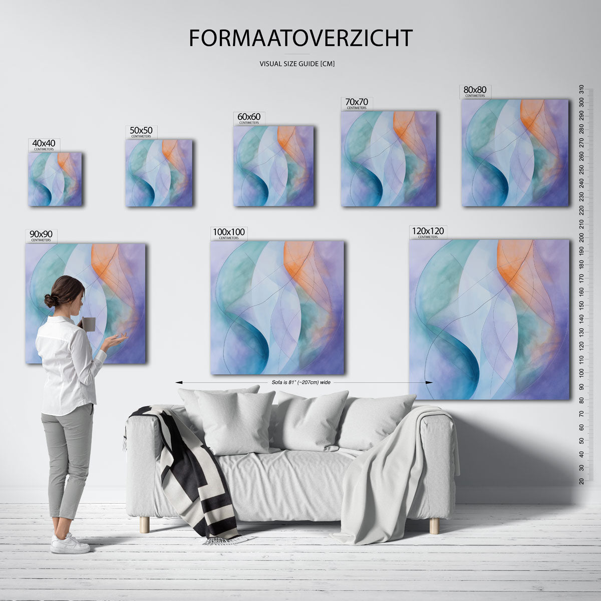 Vloeiende lijnen en kleuren Poster