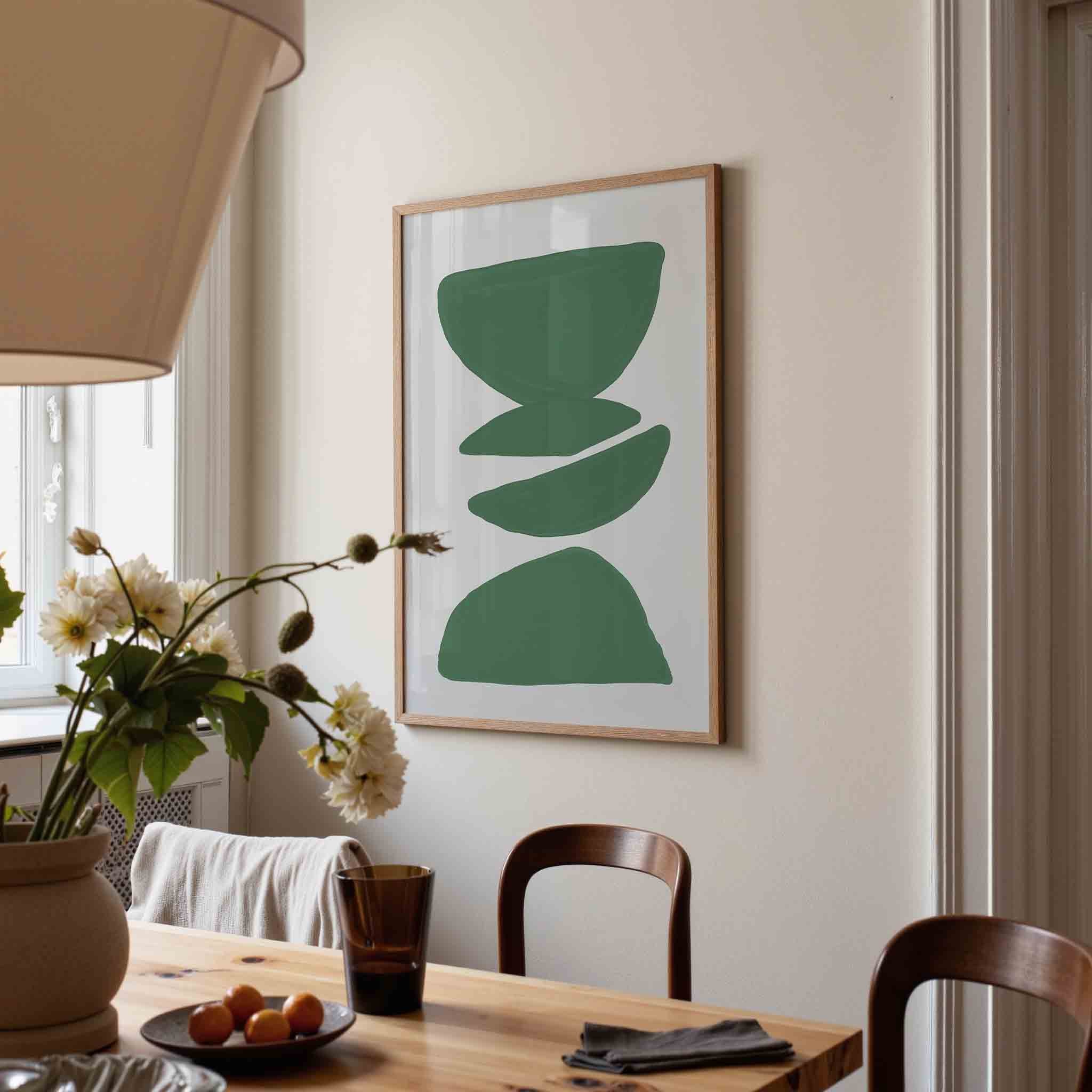 Groene vormen Poster