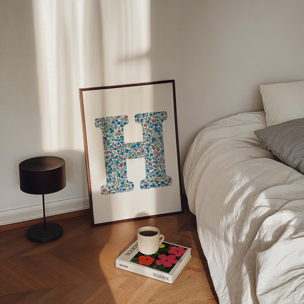 Bloemen Initialen Poster-WallArtistic