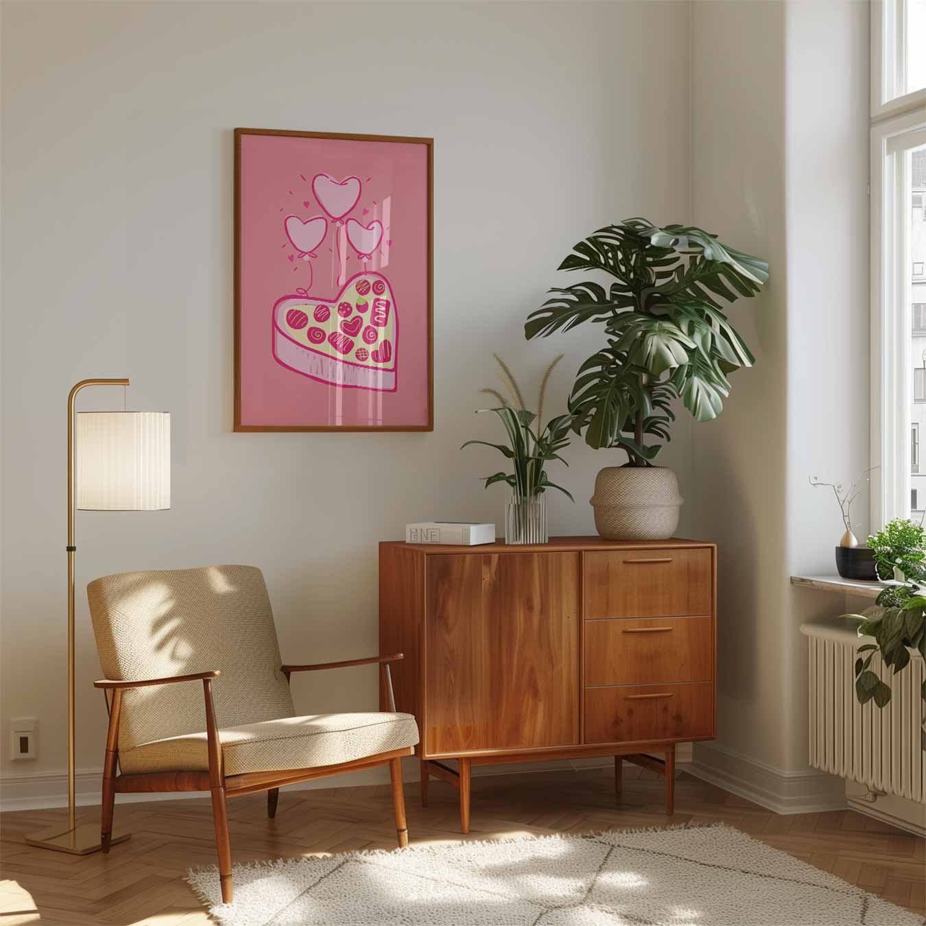 Hart en Chocolade Ballonnen Poster-WallArtistic