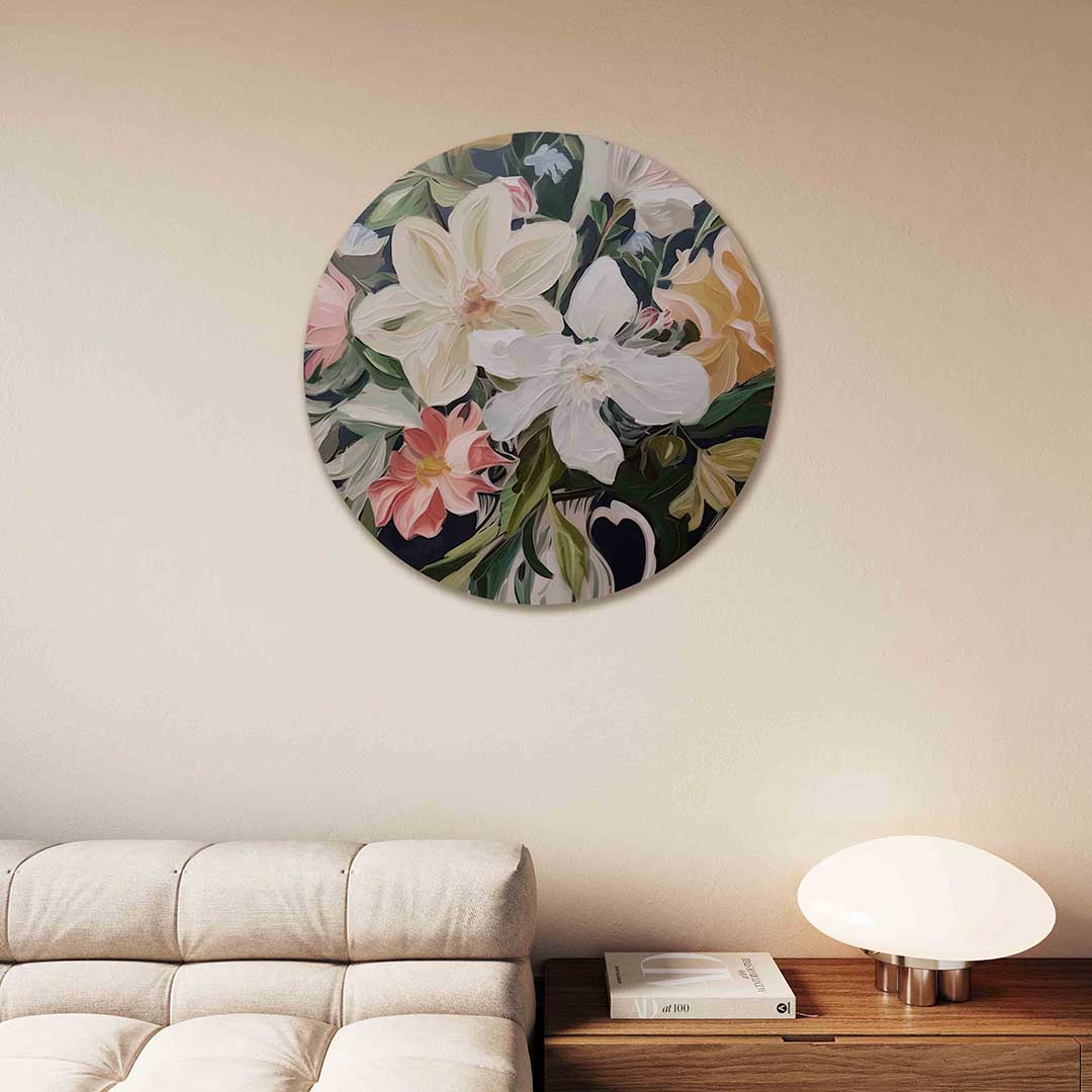 Bloemen in vaas Muurcirkel