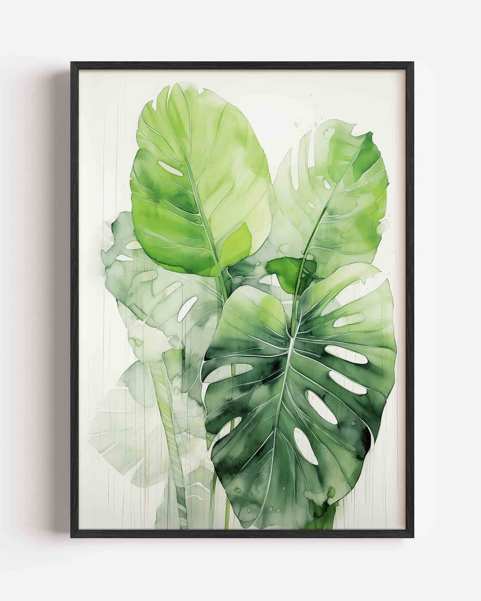 Monstera bladeren Poster