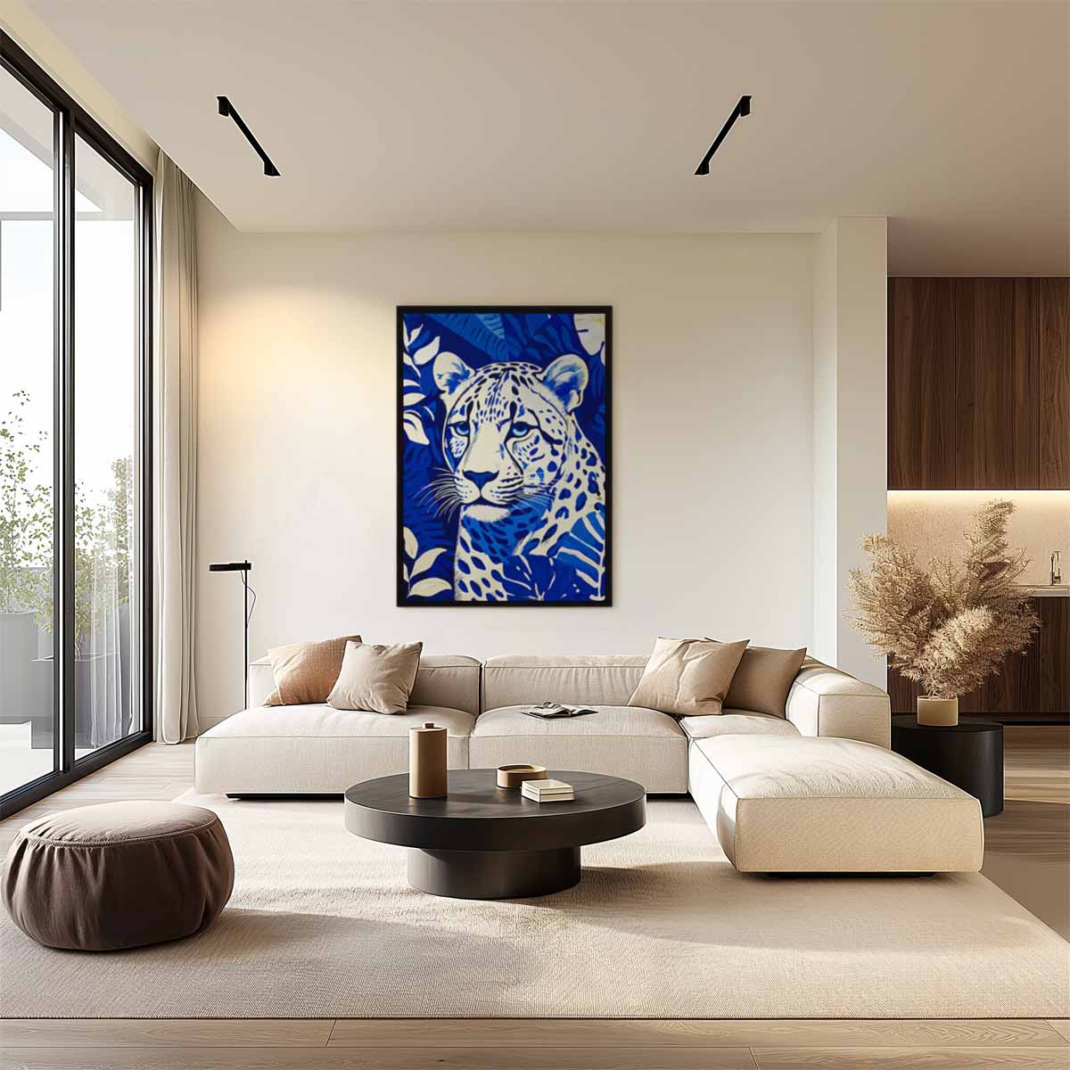 Kunstwerk „Blauer Dschungelleopard“
