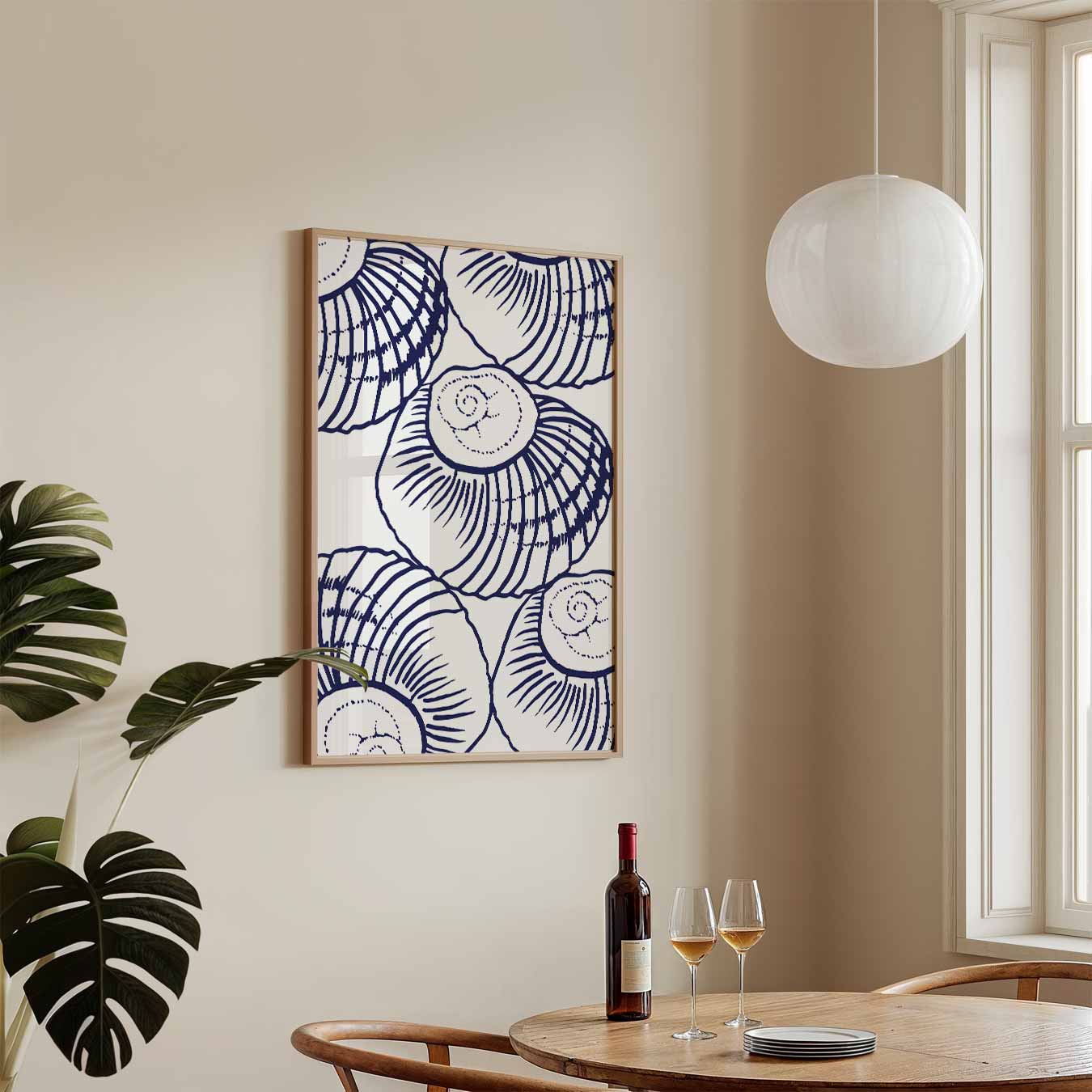 Strandhuis Stijl Schelpenposter-WallArtistic