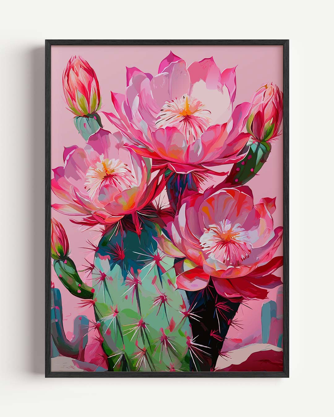Kleurrijke Cactus Bloei Poster-WallArtistic