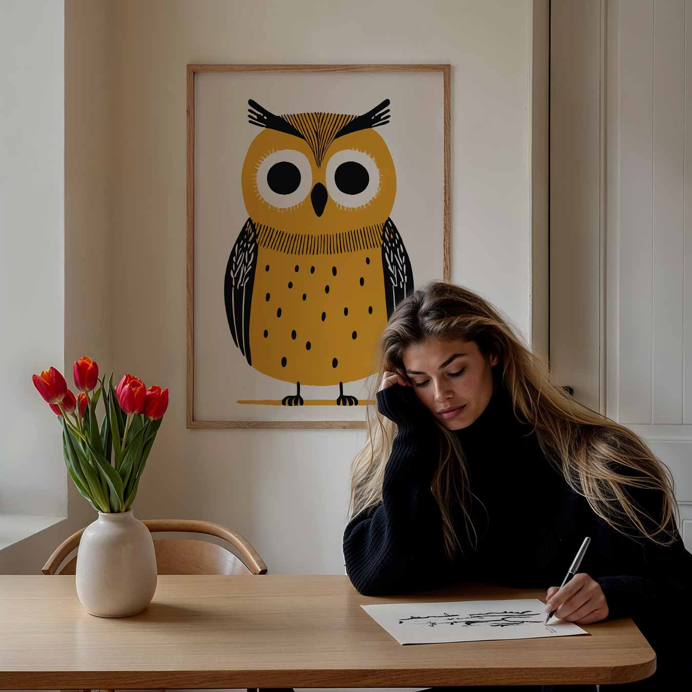 Schattige Uil Poster-WallArtistic