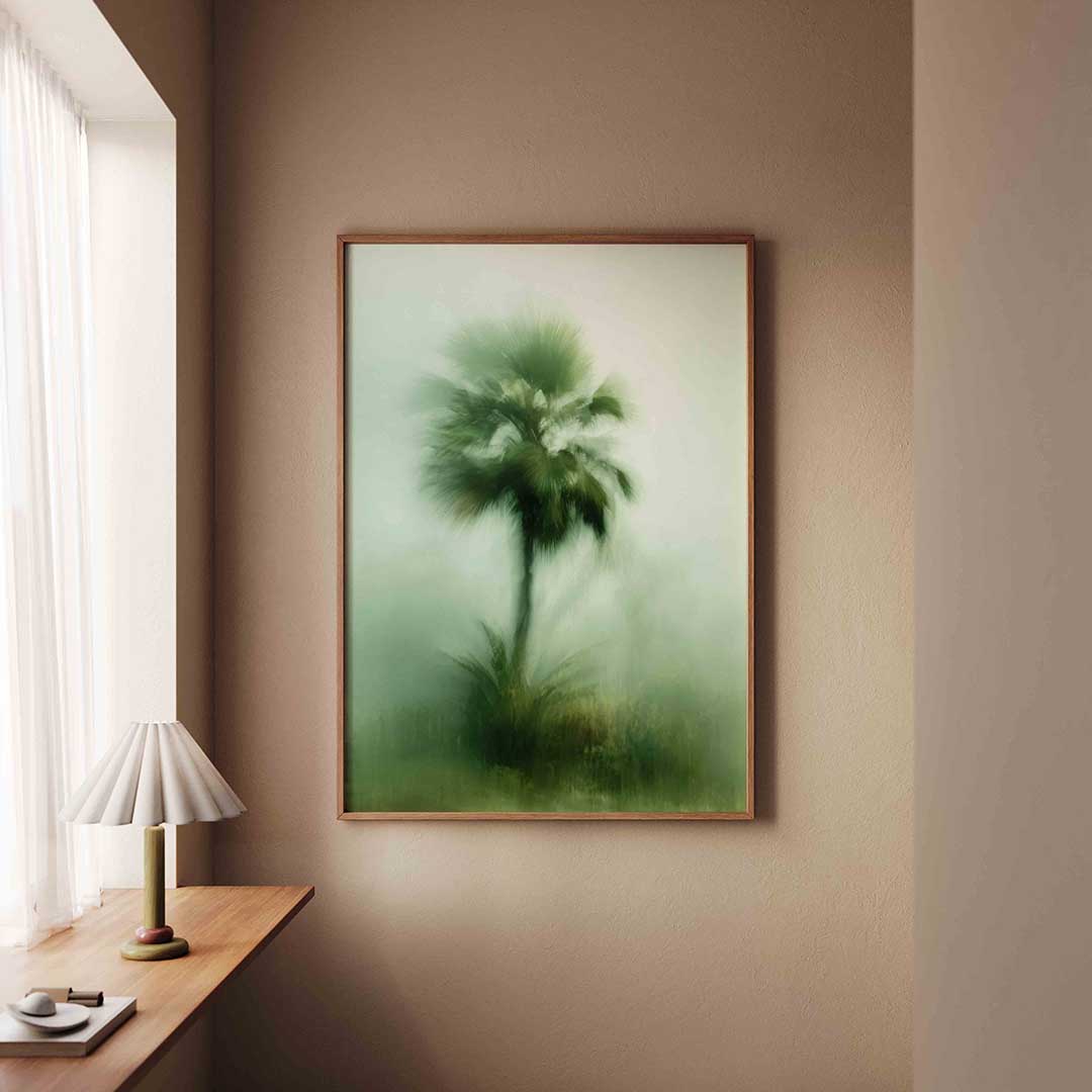 Wazige palmboom Poster