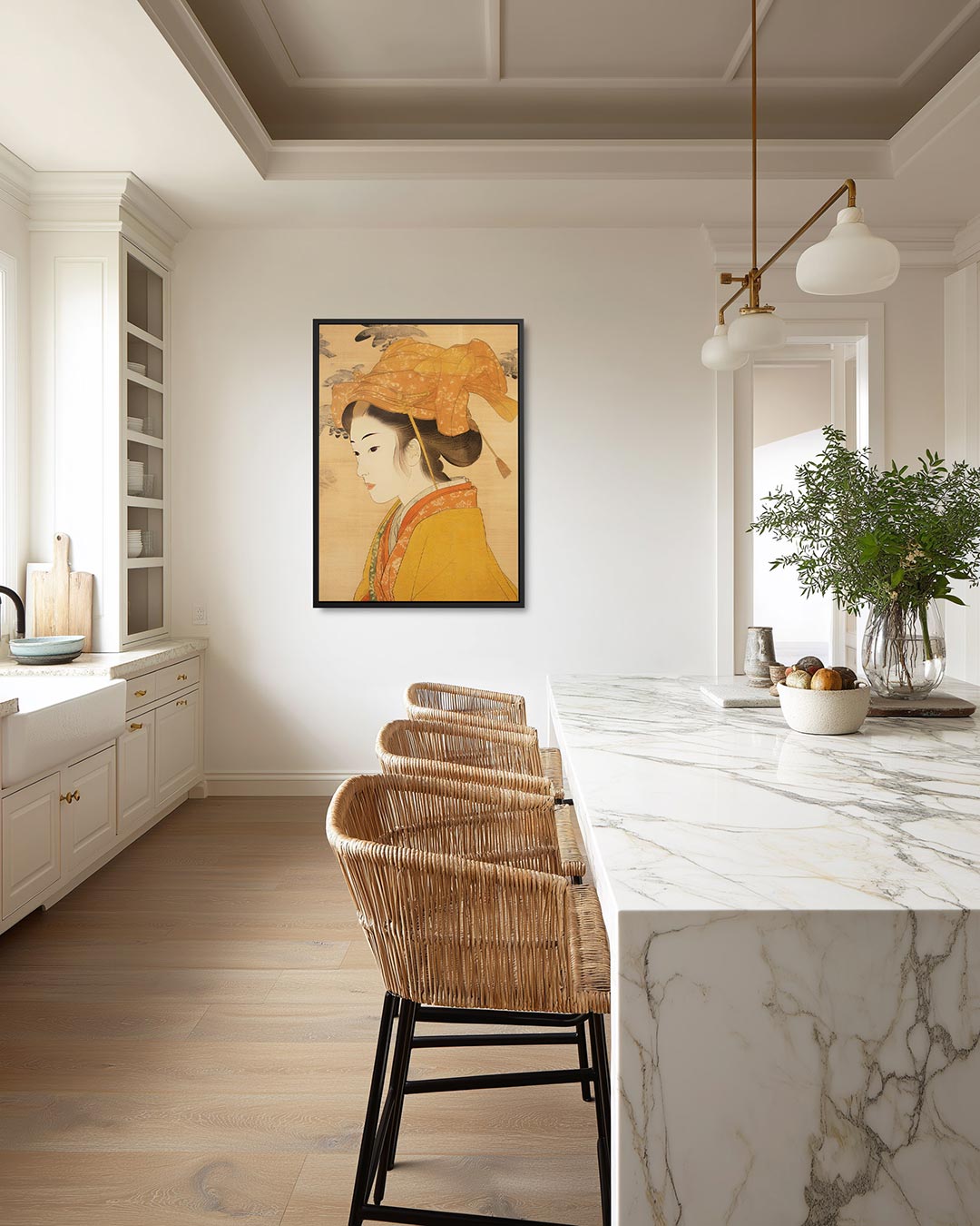 Elegante vrouwelijke portret Kunstwerk