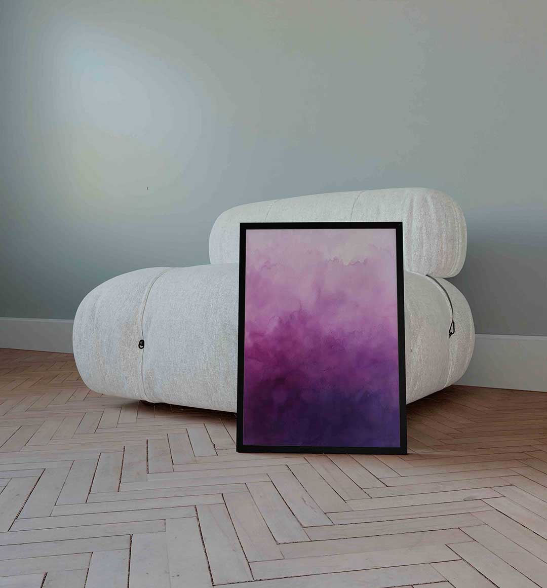 Paarse aquarel Poster