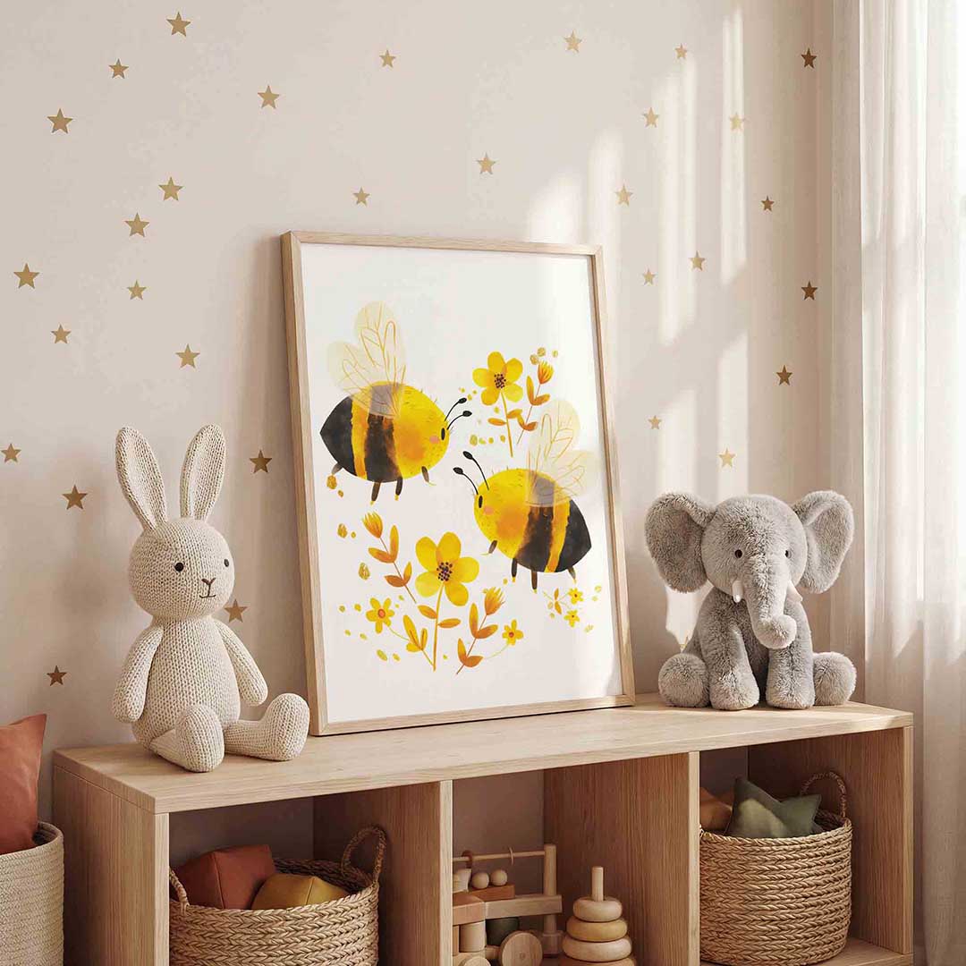 Bijen en bloemen Poster