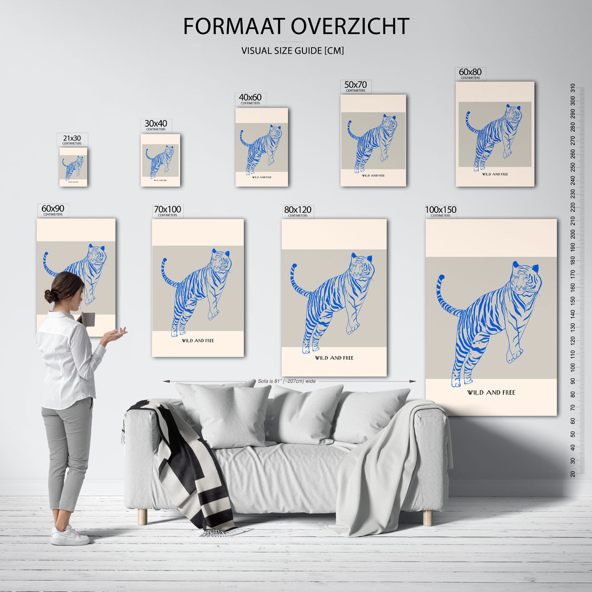 Blauwe tijger Poster