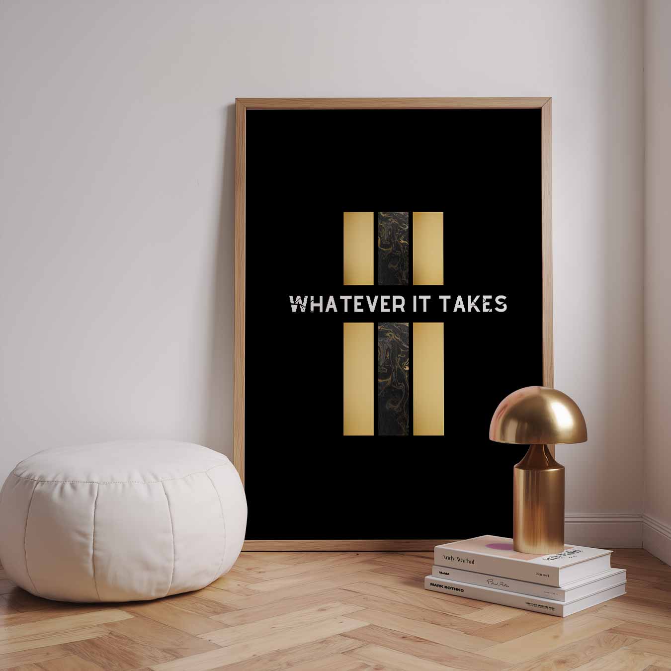 Motiverende Goud & Zwart Poster-WallArtistic