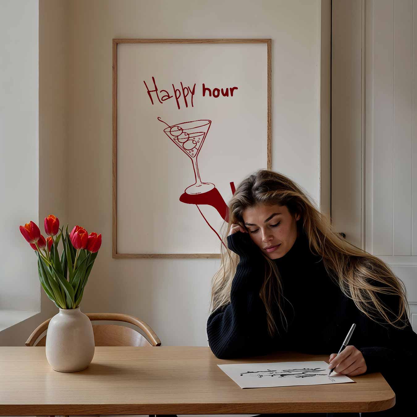 Happy Hour Cocktail Poster-WallArtistic