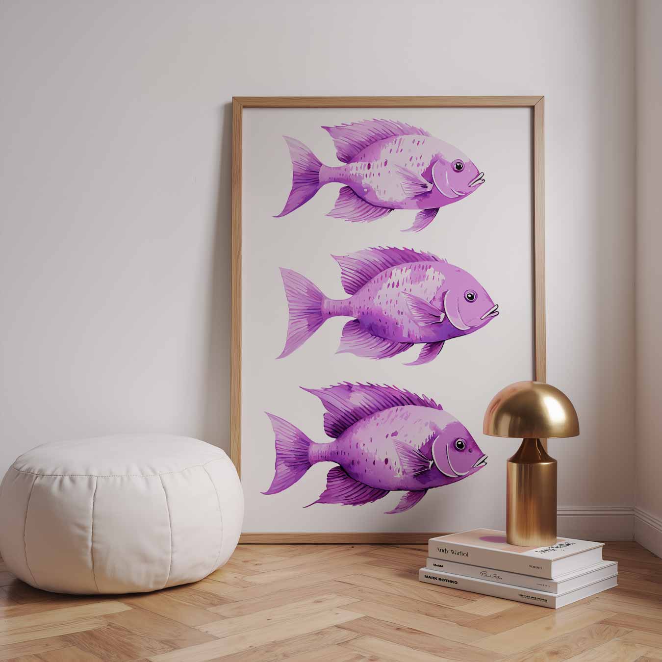 Paarse Vissen Wandkunst Poster-WallArtistic