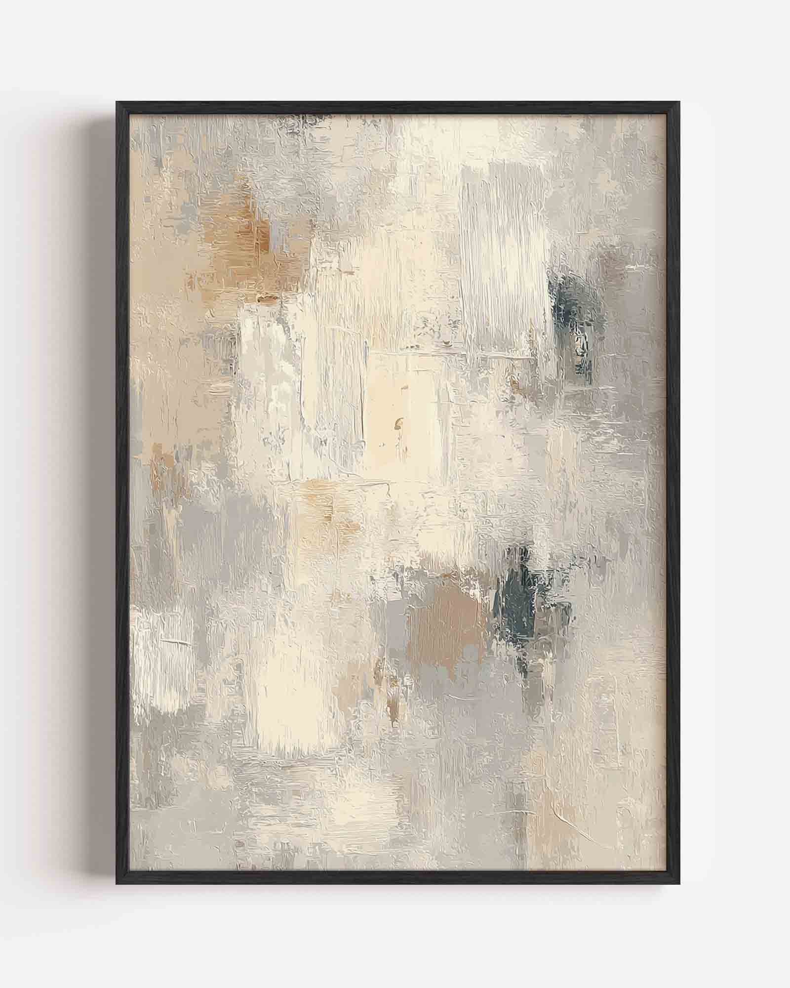 Abstracte beige en grijze Poster
