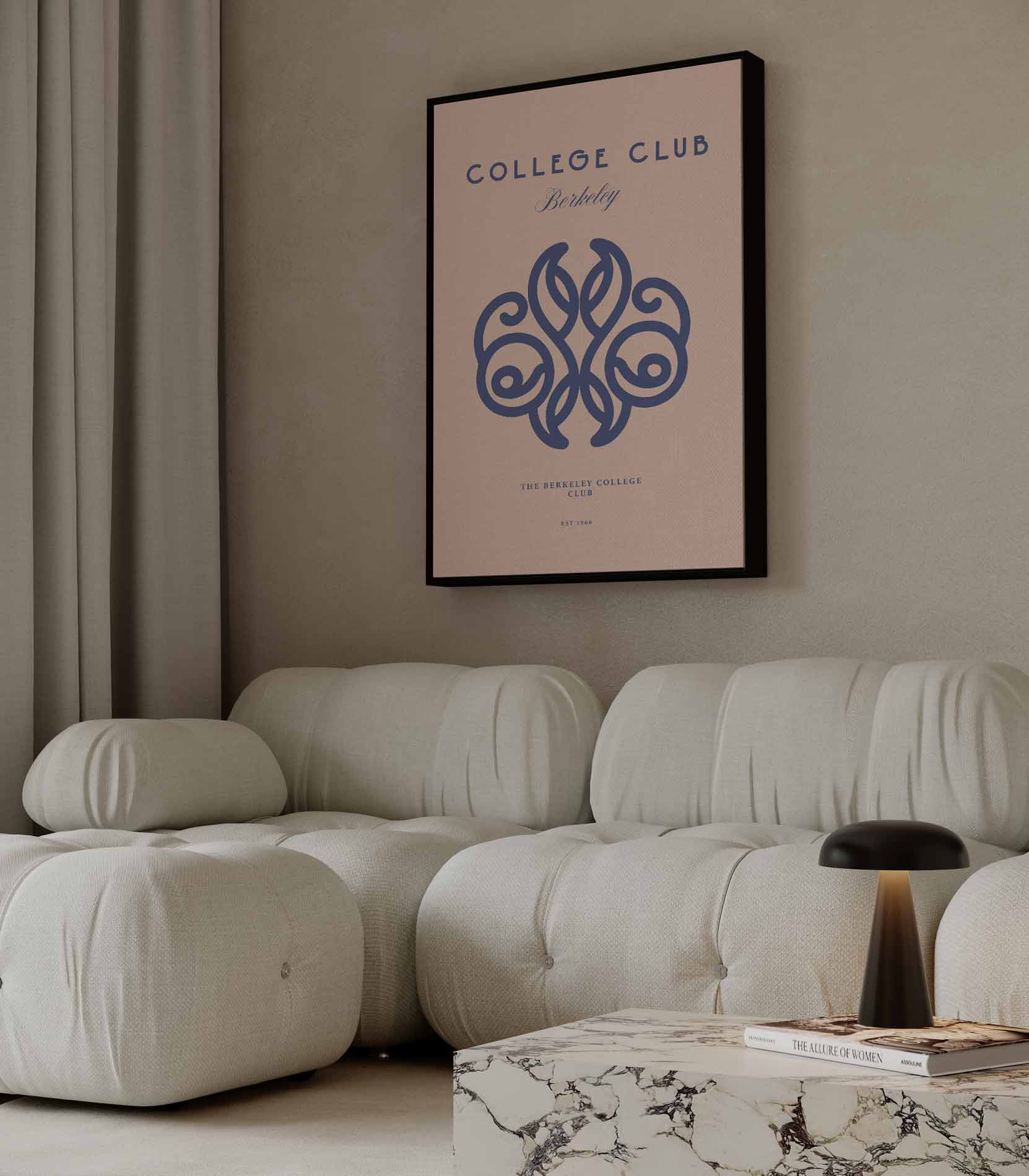 Elegant College Club Ontwerp Kunstwerk-canvas-dibond-plexiglas-wanddecoratie-WallArtistic