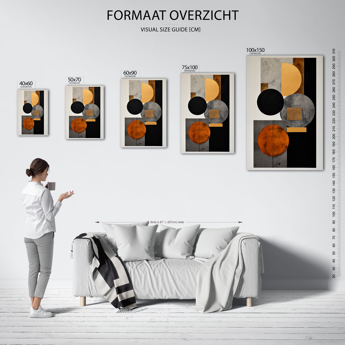Geometrische vormen compositie Kunstwerk
