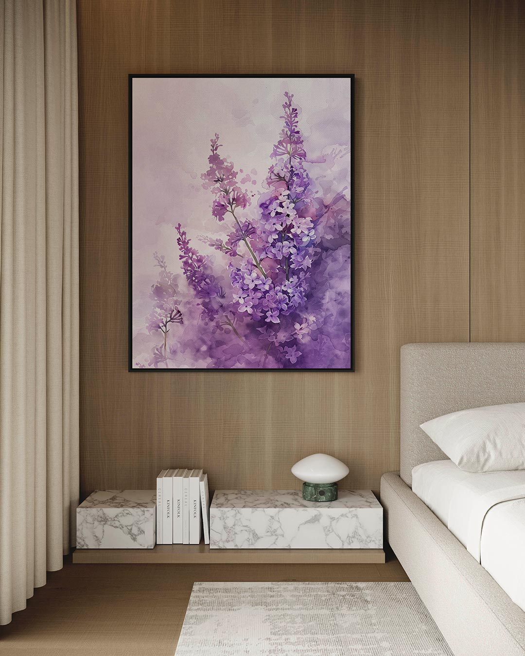 Bloemen in paarstinten Kunstwerk