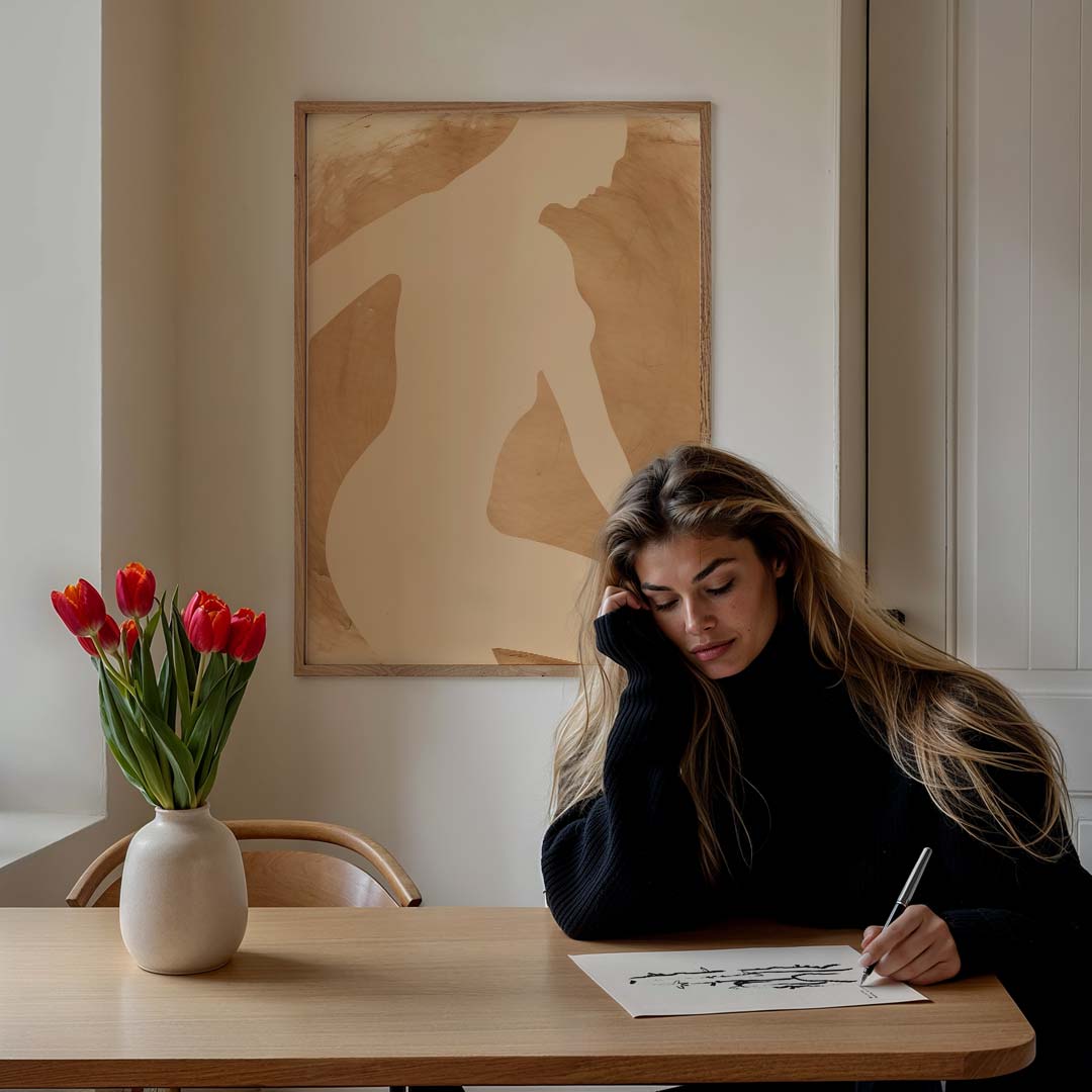 Elegante Silhouet Kunstposter-WallArtistic