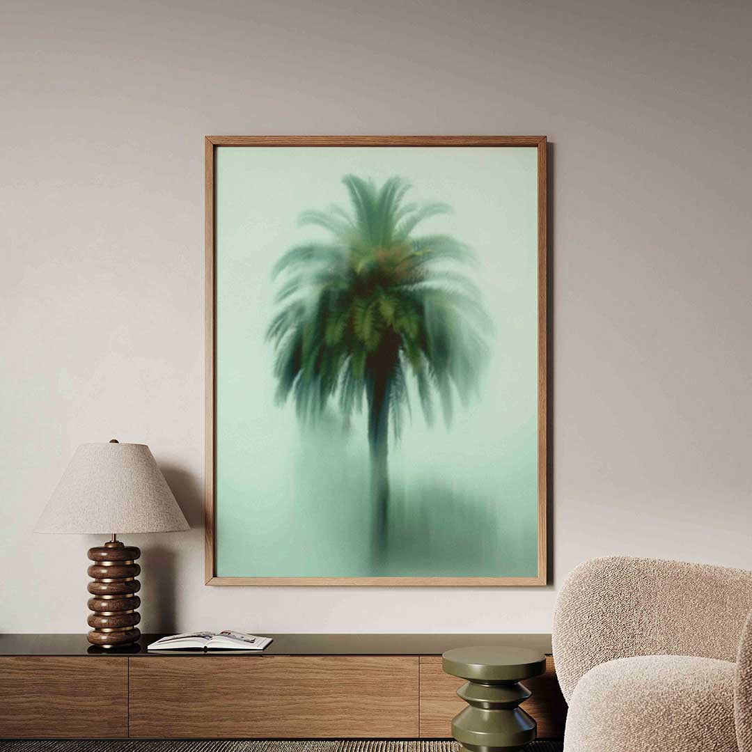 Vervagende palmboom Poster