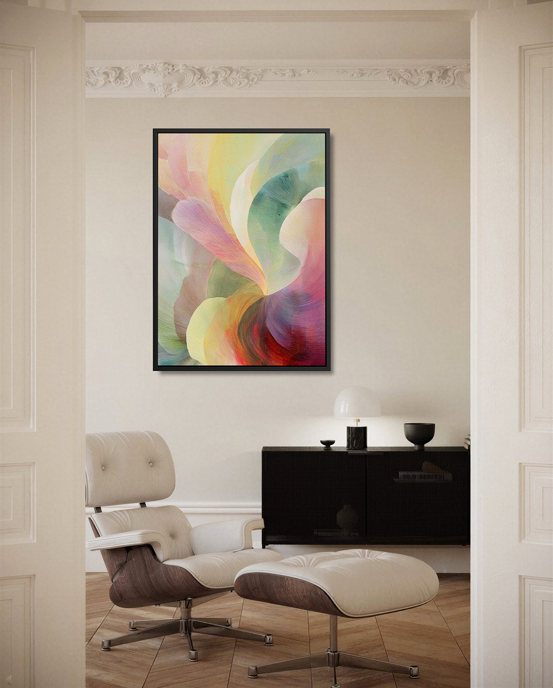 Vloeiende kleurencompositie Kunstwerk