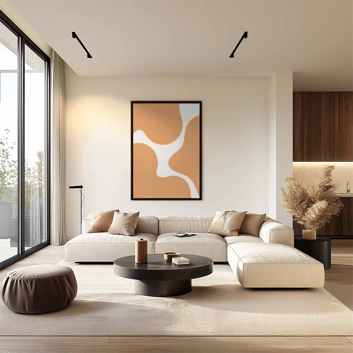 Vloeiende Vorm Abstractie Kunstwerk-canvas-dibond-plexiglas-wanddecoratie-WallArtistic